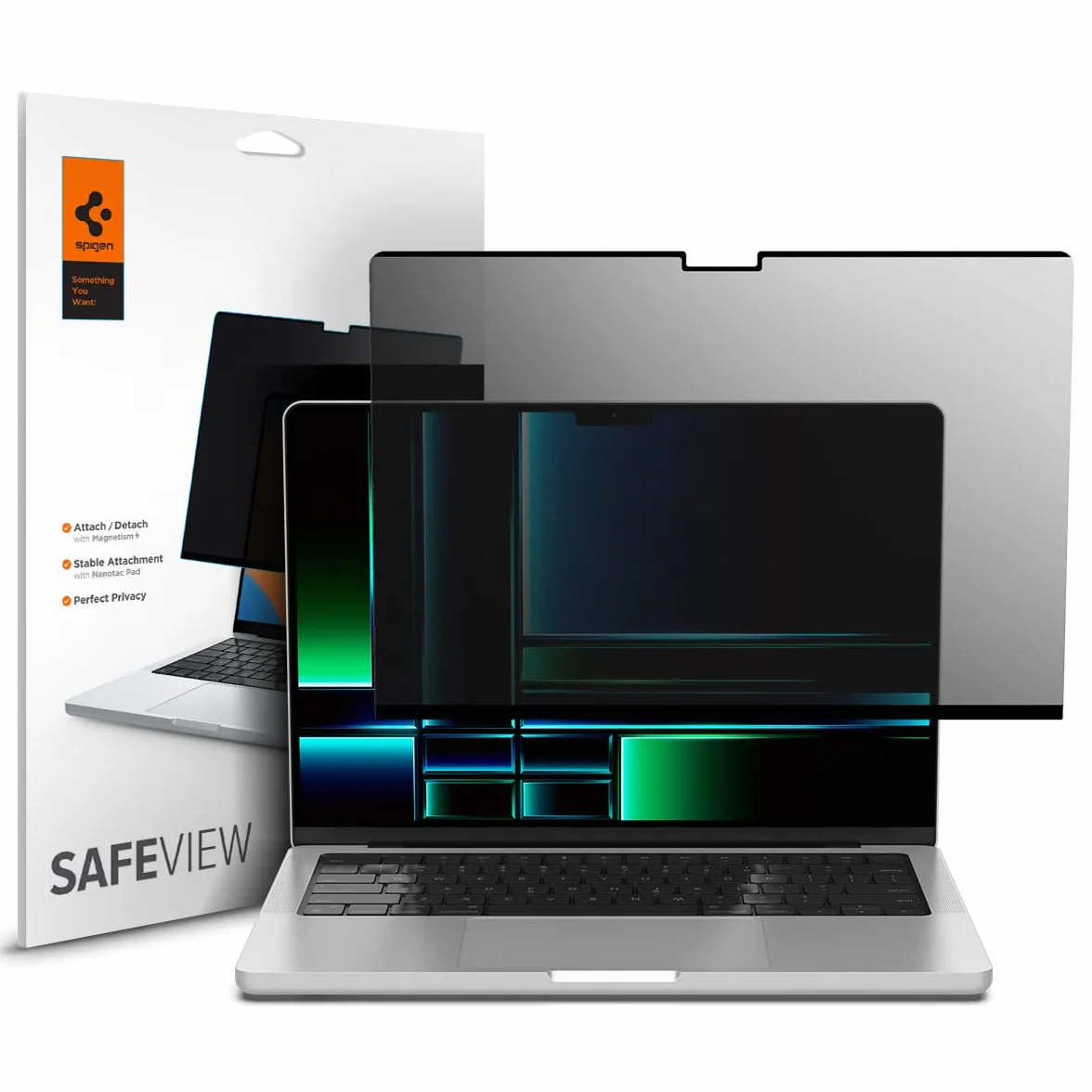 Spigen Safeview Filtro Privacy Magnetico compatibile con MacBook Pro 14 pollici (M5 Max 2026 / M5 / M4 / M4 Pro / M4 Max / M3-M1 serie), Anti-Spia, Rimovibile, Pellicola prottetiva