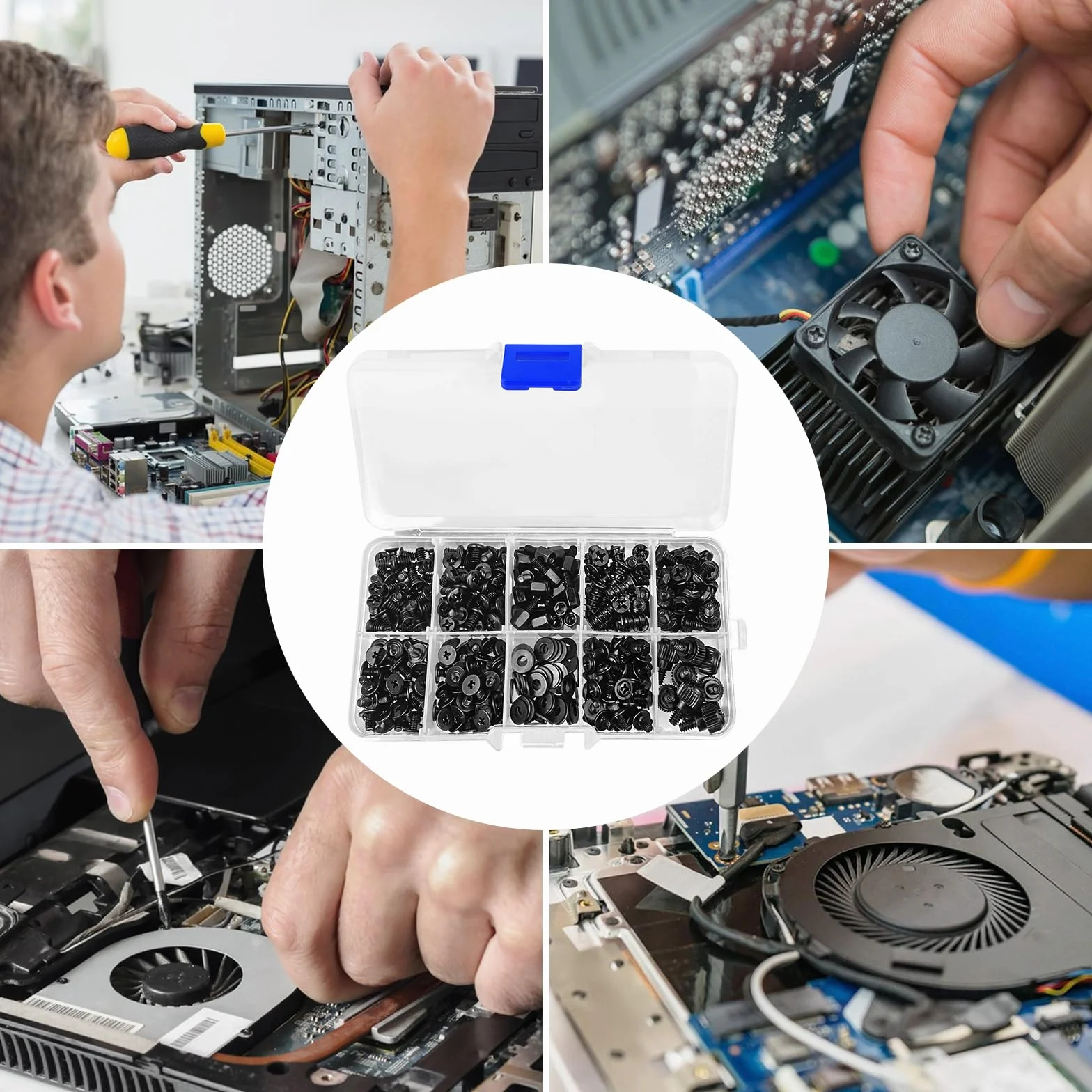 Ceisazira 420 Pezzi Set di Viti per Computer Portatile, 10 Dimensioni, Distanziatori per PC, Hard Disk, Scheda Madre, Ventola, Disco Rigido