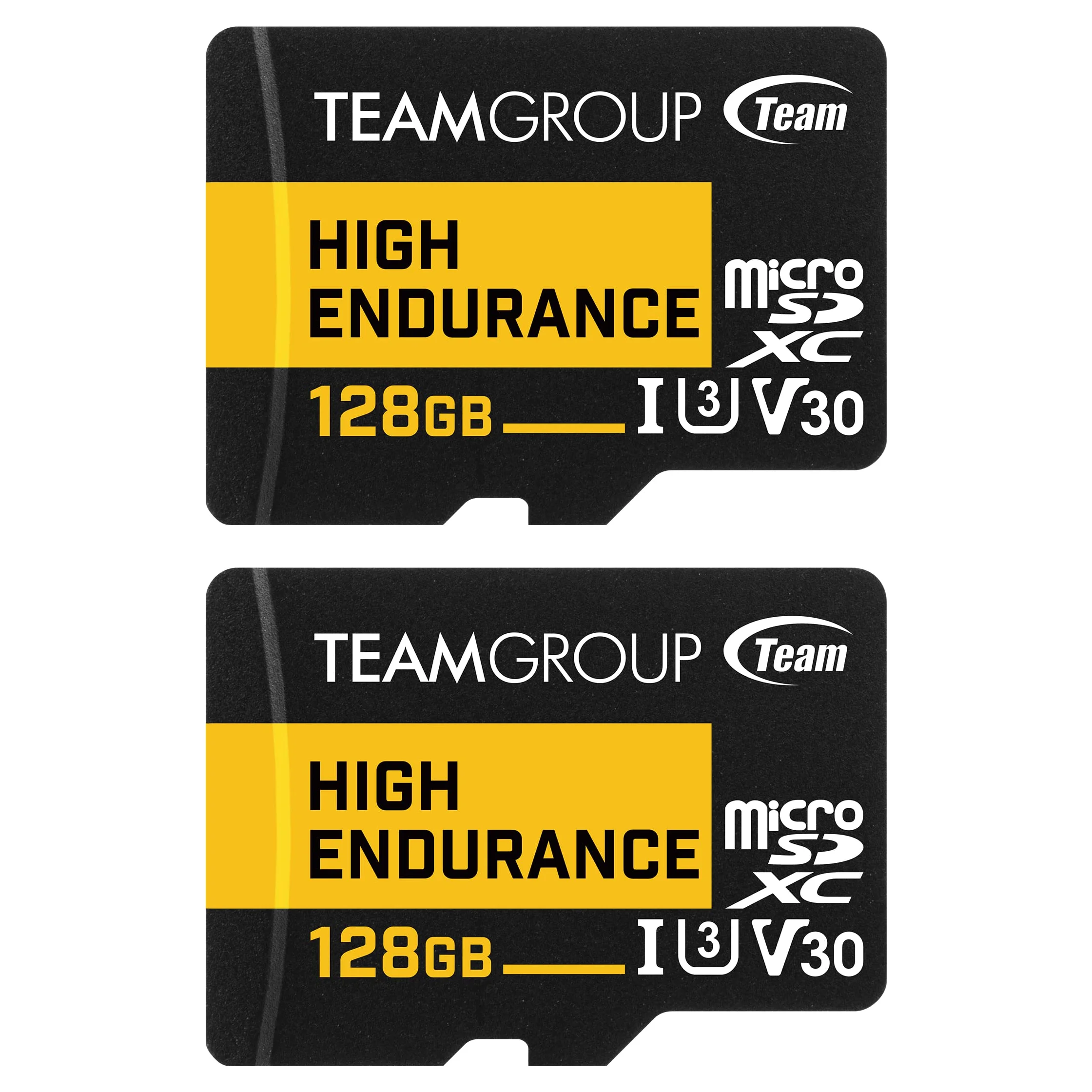 TEAMGROUP High Endurance 128 GB 2 Pack Micro SDXC UHS-I U3 V30 100MB/s Progettato per il monitoraggio stabile durevole lunga durata scheda di memoria flash telecamera di sicurezza 4K e registrazione