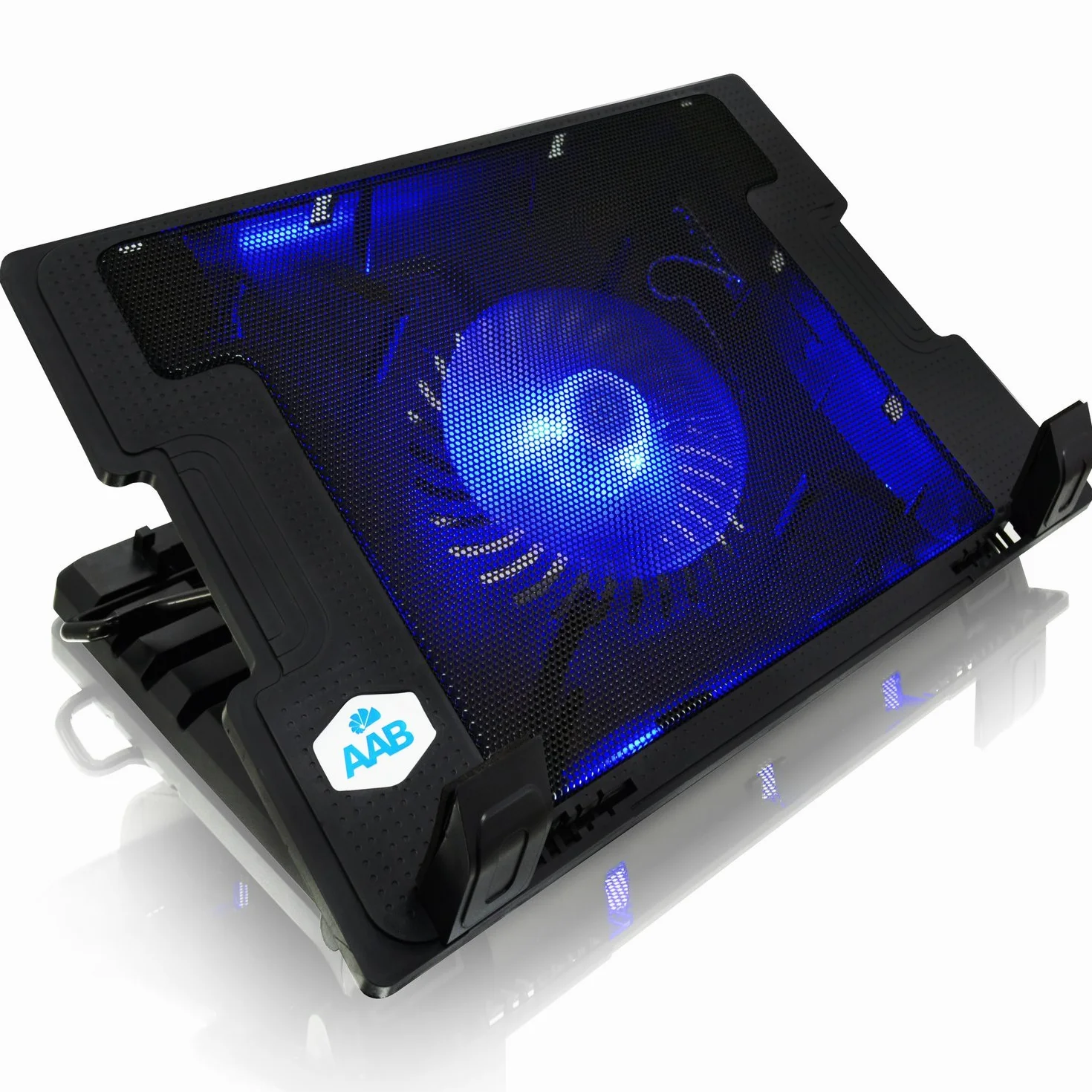AAB Cooling NC20 - Base di Raffreddamento e Sostegno per Laptop/ PC/ Notebook/ PC Portatile, Nero