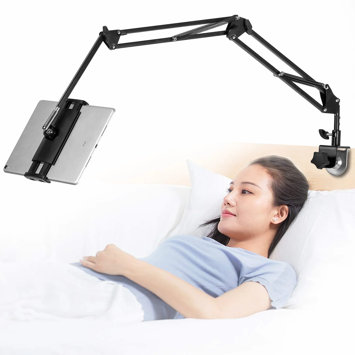 Supporto tablet girevole 360° braccio alluminio per iPad tablet 4,5-12,9 pollici