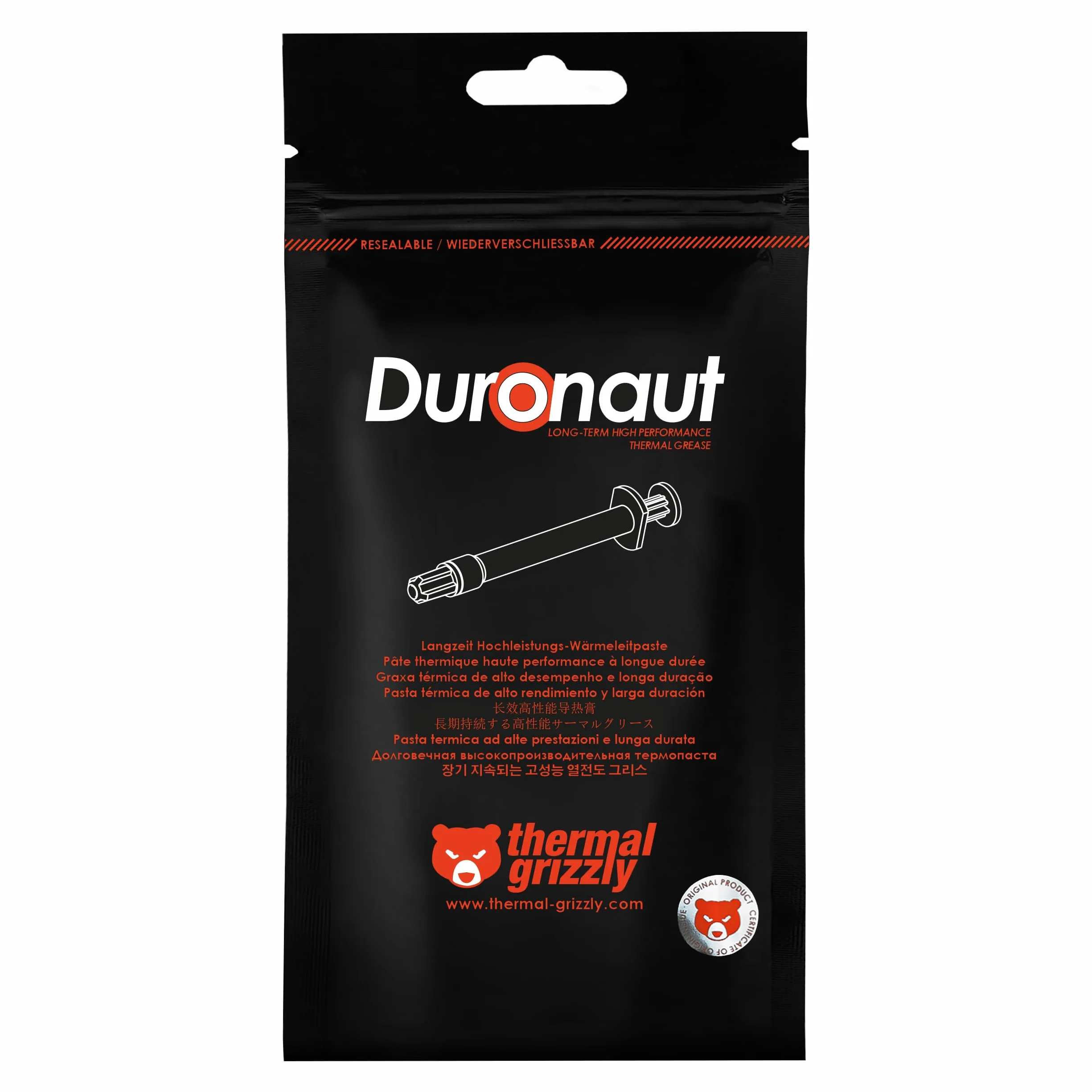 Thermal Grizzly Duronaut - Pasta termica ad alte prestazioni, 6 g, per la massima conducibilità termica durante l'overclock di CPU/GPU/PS4/PS5/Xbox
