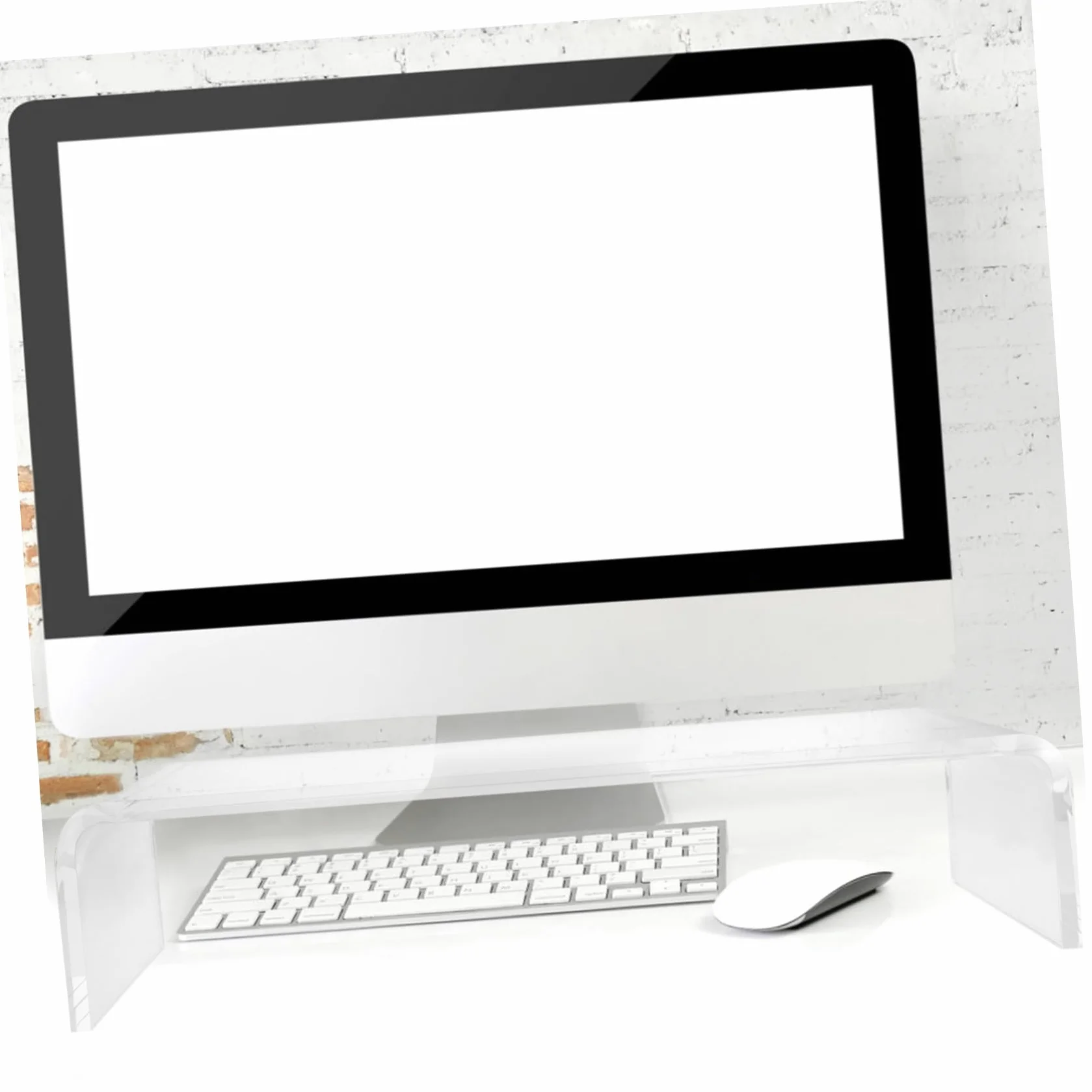 OUNONA Protezione per Tastiera in Acrilico Trasparente Rimovibile Funzione Salvaspazio e Supporto Elevatore per Computer per Ufficio e Casa