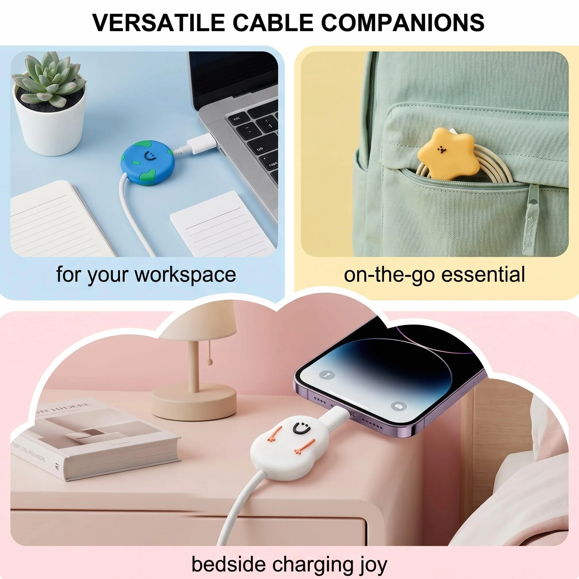 12x Cable Protector, Protezione Cavo USB, Copertura Protettiva per Cavi Dati, Protezione per Cavo per Morso per Cavo, Adatto per la Maggior Parte Delle Linee Dati, Prevenire Rottura USB Phone