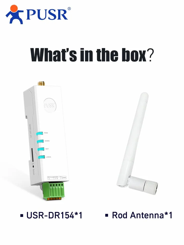 Montaggio su guida DIN Rossetto Taglia 4G Modem RS485 a Cellular Modbus Gateway Cat1 1* RS485 MQTT SSL USR-DR154-E Versione EUR (Modem 4g)