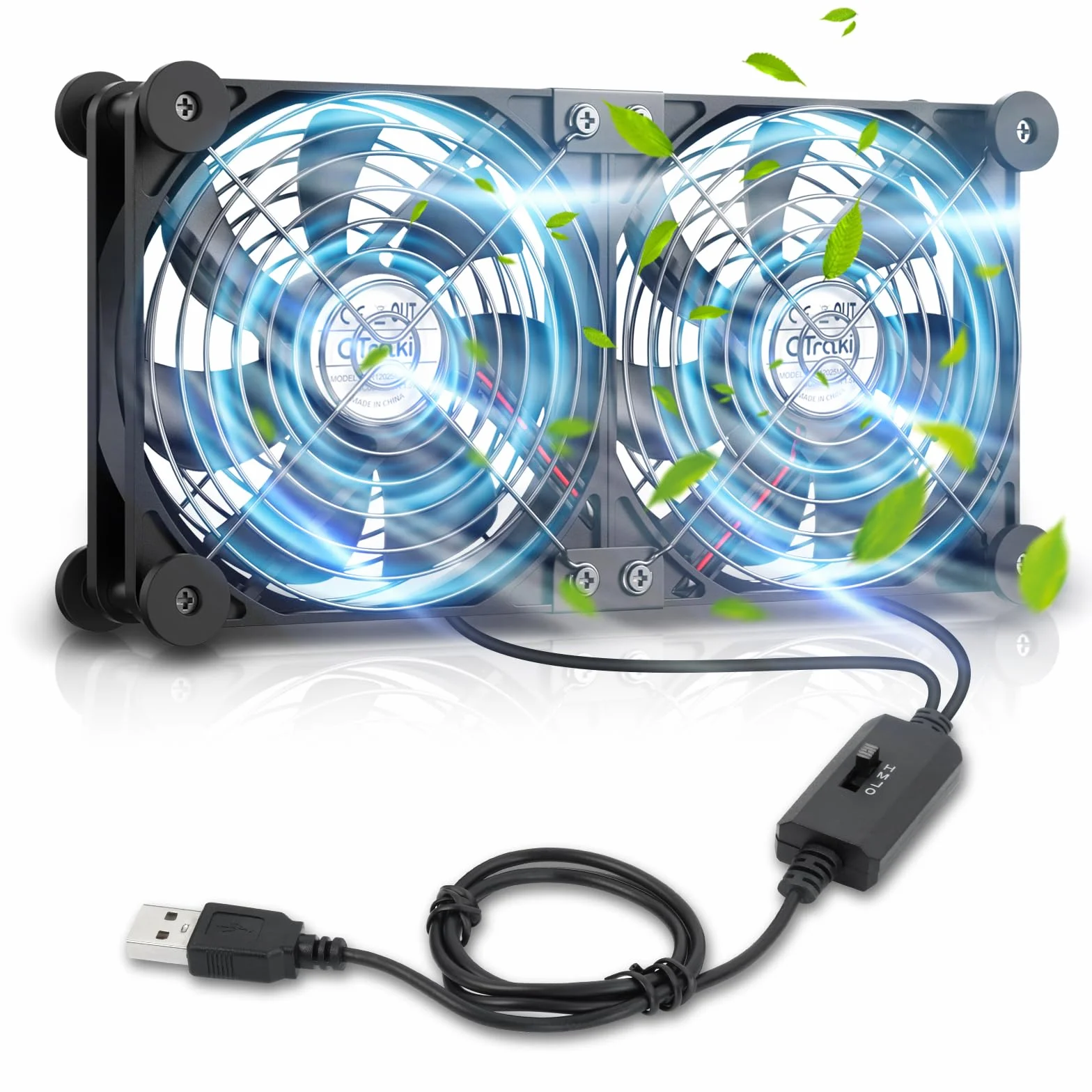 OTraki Ventola USB 14cm 3 Velocità Regolabili per PC Laptop PS5 PS4
