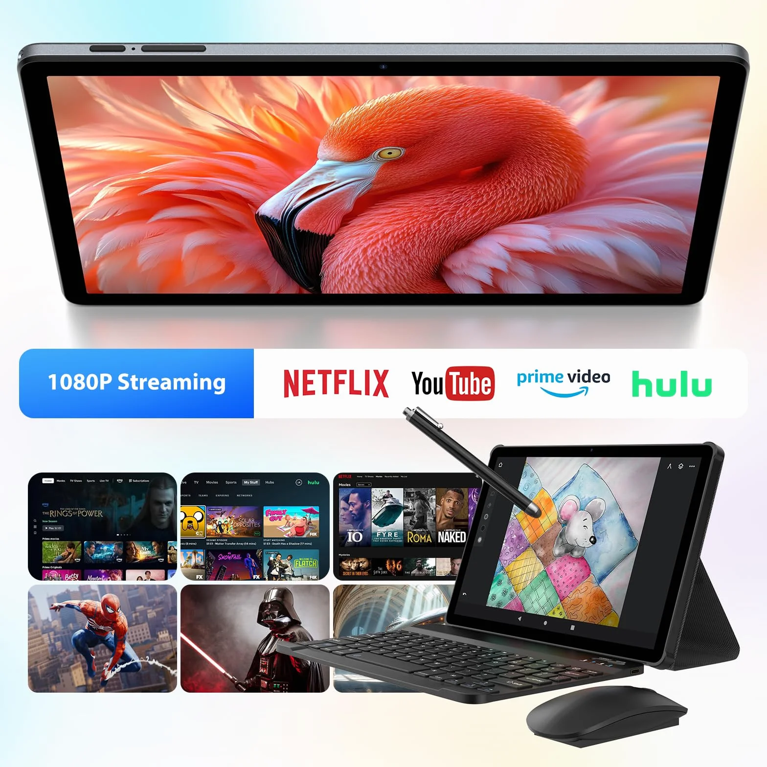 2025 2K Tablet 11 Pollici con Android 15, 36GB RAM+512GB ROM, 4G SIM LTE+5G WiFi, 2000 * 1200, Octa Core, 13MP+8MP, WidevineL1/9580mAh/BT5.0/OTG/GPS-Tablet in offerta con tastiera(Grigio)