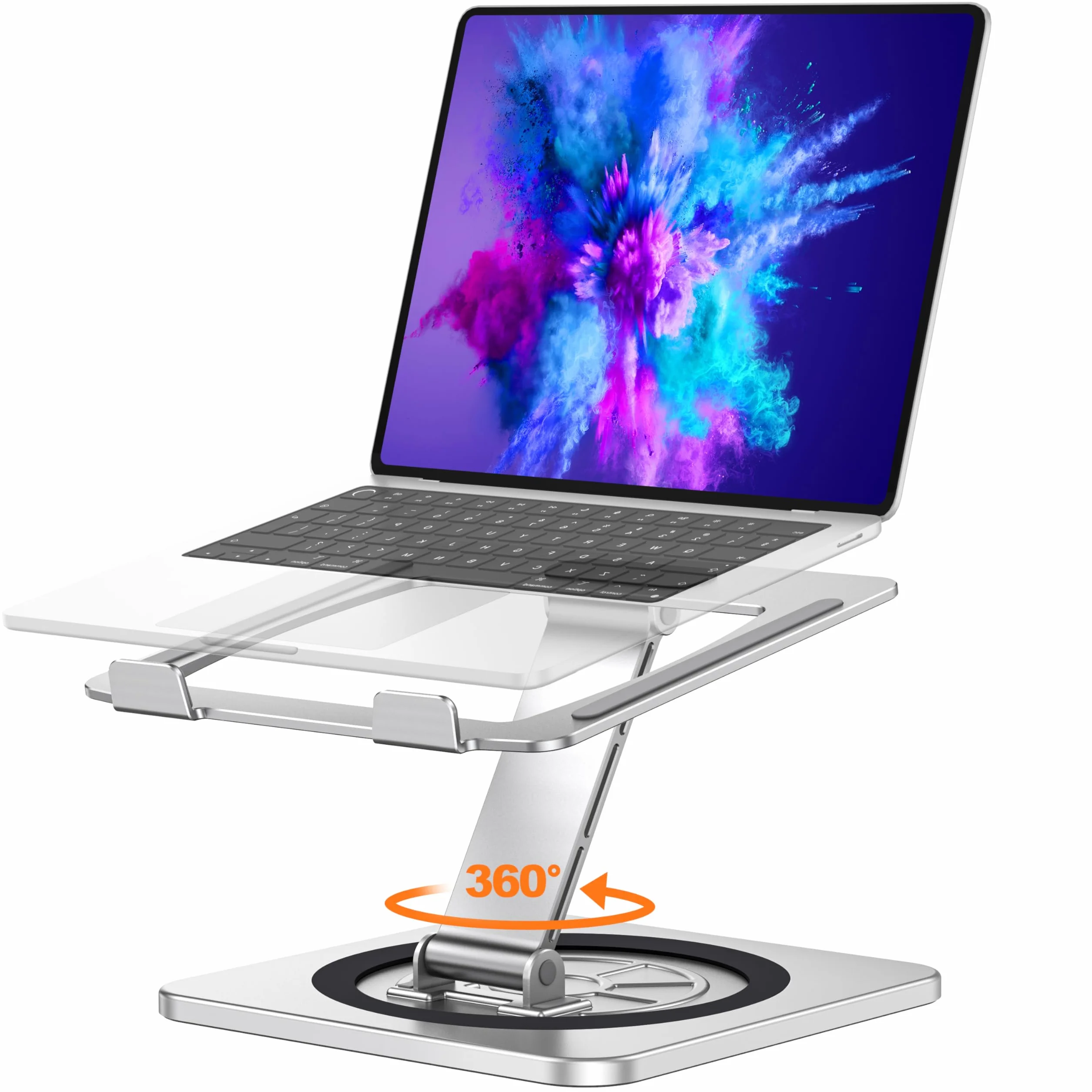 EOIWUY Supporto PC Portatile, [360° Base Girevole] Porta Laptop Stand Alluminio Regolabile, [Ergonomico & Pieghevole] Supporto Notebook Scrivania B20 Compatibile con MacBook Pro/Air, HP (10-16")