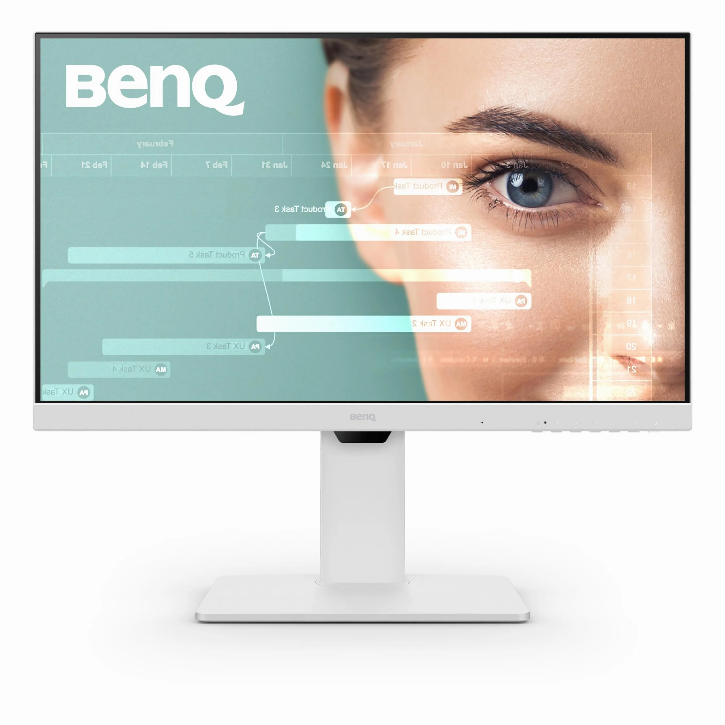 BenQ GW2786TC - Hub USB da ufficio Monitor 27" 1080p | Modalità di codifica | IPS | Tecnologia per la cura degli occhi | Luminosità adattiva | Altezza regolabile | Monitor bianco | Microfono a