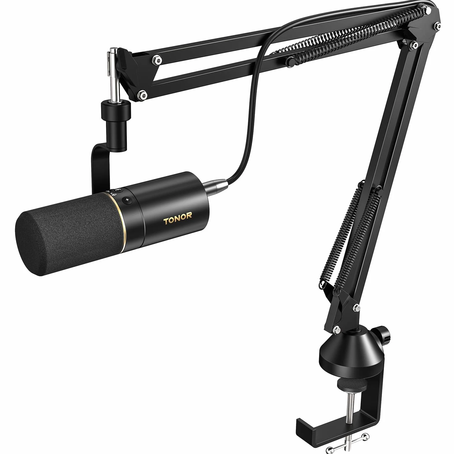 TONOR PC Microfono Dinamico Podcast, USB/XLR Microfoni Gaming con asta, Mic in,etallo Cardioide con Jack da 3,5 mm per Giochi, Podcasting, Streaming, Registrazione Vocale,Youtube, Discord, ASMR,TD510+