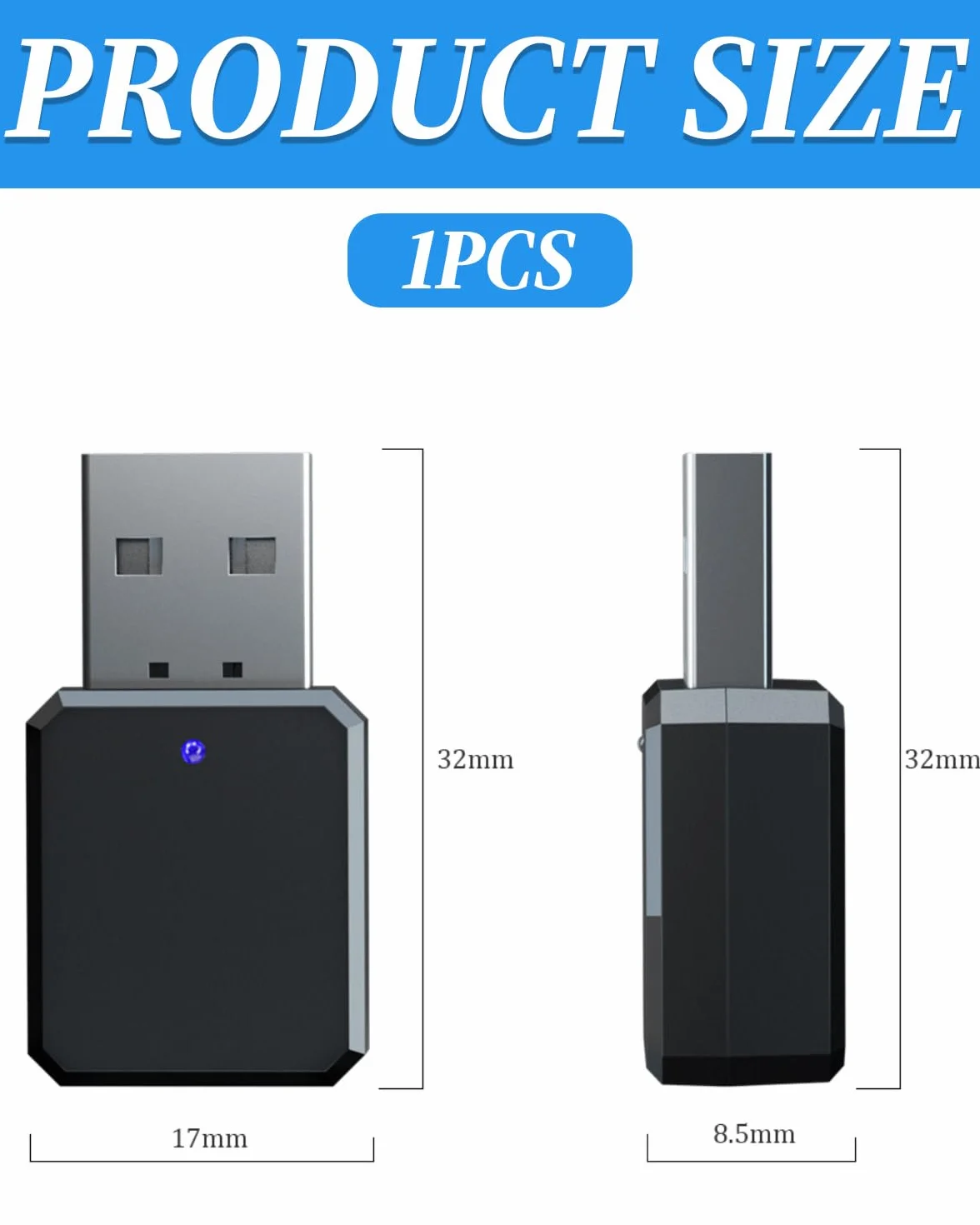 Nuovo ricevitore Bluetooth USB per auto 2025 5.1 con AUX da 3,5 mm, interfaccia USB Plug and Play, microfono integrato, doppia connessione per auto/PC/TV/altoparlanti cablati