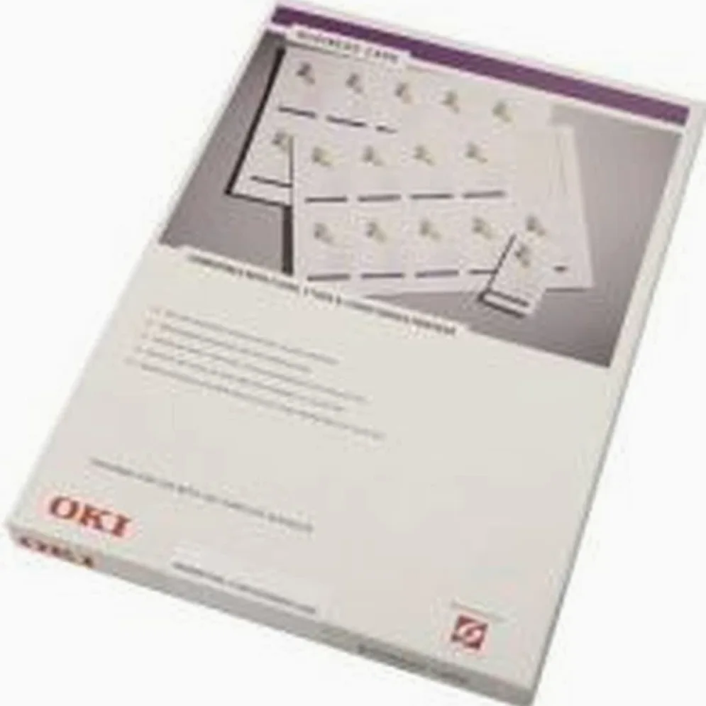 ECOPRO - Supporti Originale per le stampanti OKI Business Card formato A4 270gr mq pre-fustellati - Bianco - da 50 fogli A4 - Cod 9002985