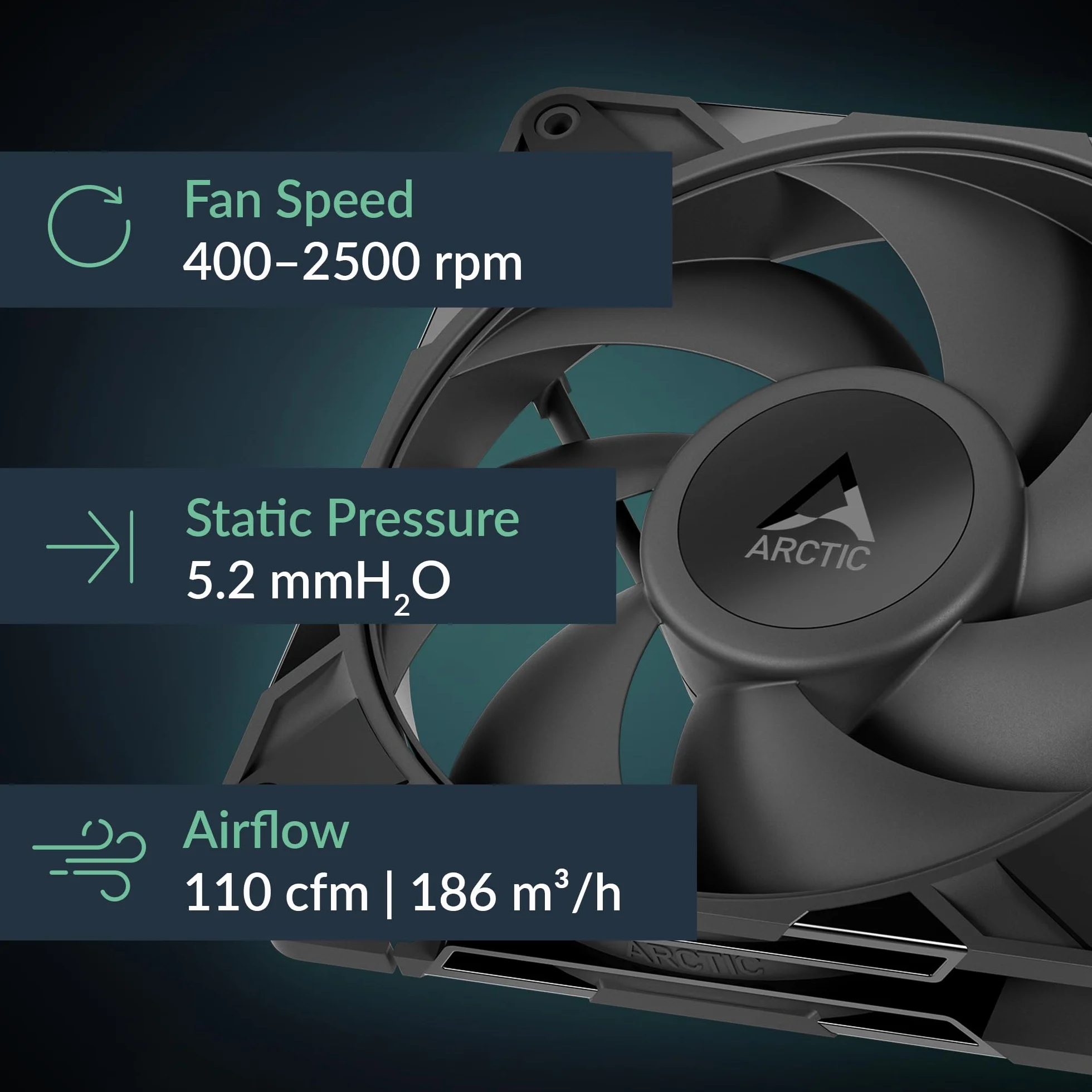 ARCTIC P14 Pro PST - 5 Pezzi - Ventola Potente Premium, ventola PWM da 140 mm con Sdoppiatore per Cavi a Y, 400-2500 rpm, 0 rpm <5% PWM, Cuscinetto Idrodinamico, a 4 Pin - Nero
