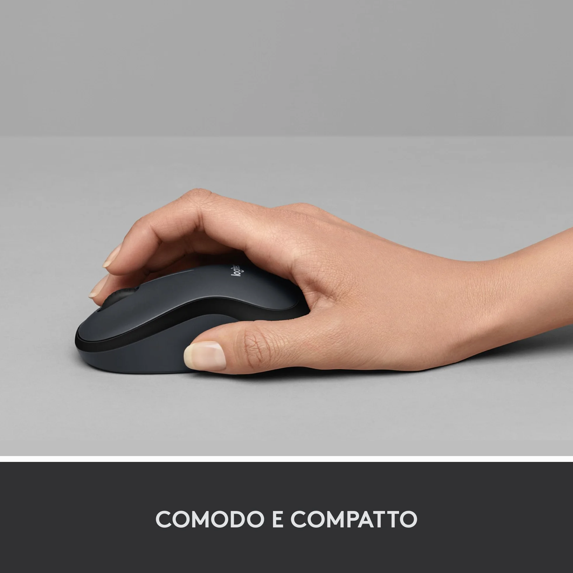 Logitech M220 SILENT Mouse Wireless, 2,4 GHz con Ricevitore USB, Tracciamento Ottico 1000 DPI, Durata Batteria di 18 Mesi, Ambidestro, Compatibile con PC, Mac, Laptop - Grigio