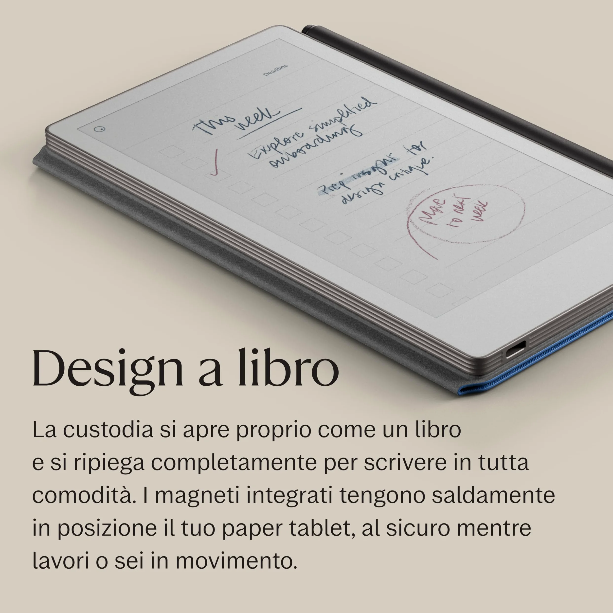 reMarkable Book Folio | Custodia polimero per Paper Pro Move | Cobalt
