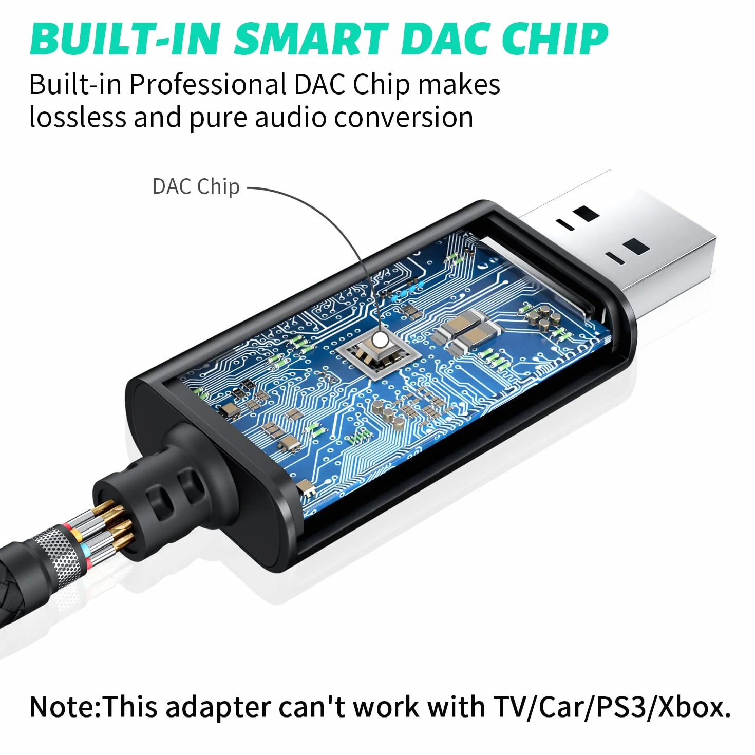 ENVEL Adattatore USB Jack Audio 3,5 mm Doppio per Cuffie Microfono Scheda Audio Esterna TRRS a 4 poli Cavo aux USB Maschio a Jack Femmina Compatibile con Cuffie Gaming PC Laptop PS4 Linux, NERO