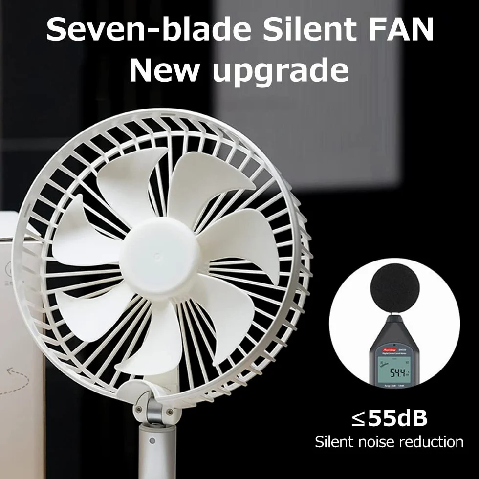 Generico Ventilatore Pieghevole Con Umidificatore Spray 89cm Oscillante 140 - Telecomando Silenzioso Ricaricabile per Ufficio Campeggio
