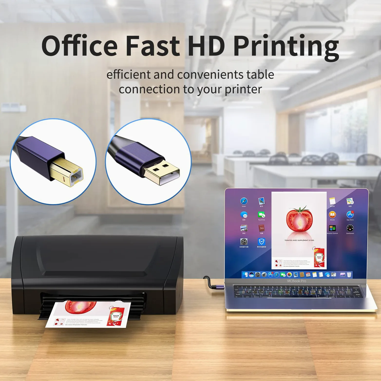 Cavo per stampante USB 2.0 attivo da 15,2 m, da maschio a B maschio, ad alta velocità, per stampante, scanner, ripetitore, per HP, Canon, Lexmark, Epson, Dell, Samsung, ecc