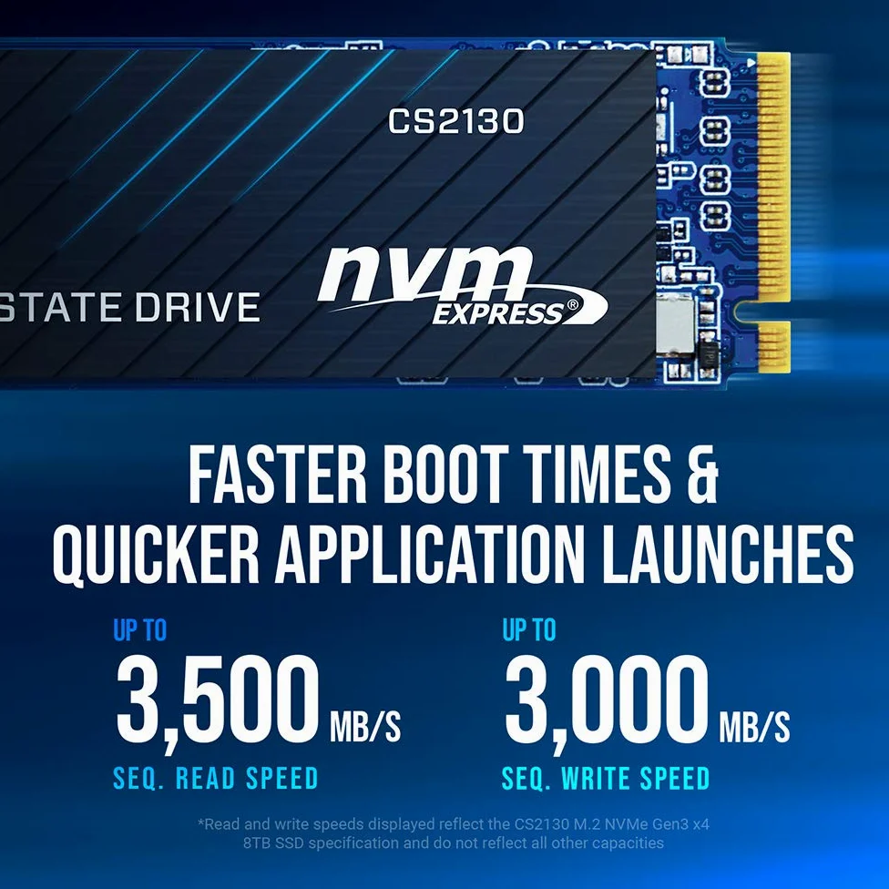 PNY CS2130 M.2 NVMe SSD Interno da 2TB - Velocità di lettura fino a 3500 MB/s (M280CS2130-2TB-RB), Nero