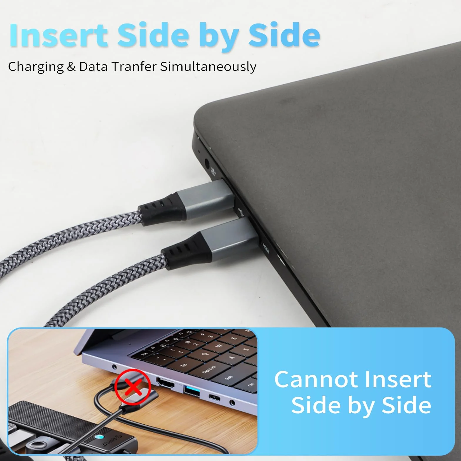 Adattatore USB C a USB 3.0 [2 Pezzi] - Cavo OTG Tipo C Maschio a Femmina Compatibile Con Galaxy S24, iPhone 16 Pro/15 Pro Max, iPad Pro, Huawei P30, Google Pixel 3XL