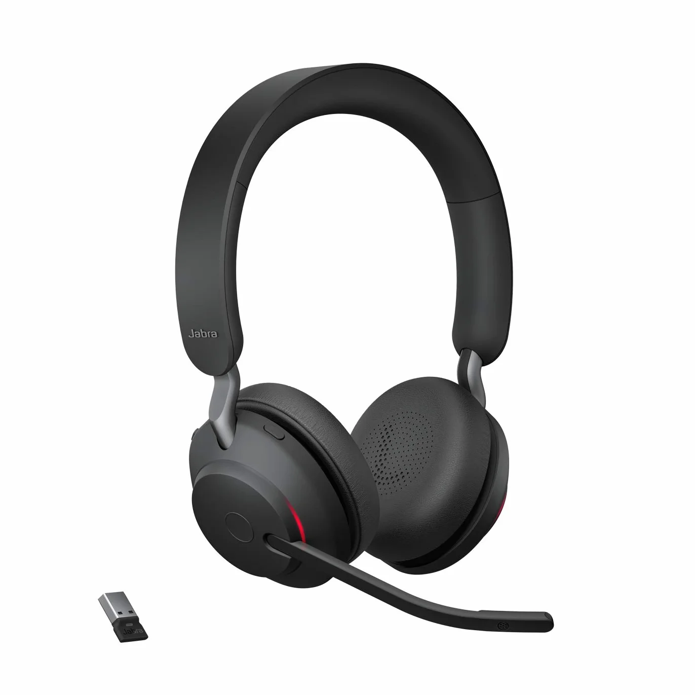 Jabra Evolve2 65 Wireless PC Headset – Noise Cancelling, Tutte le piattaforme, USB-A dongle, Nero, Stereo