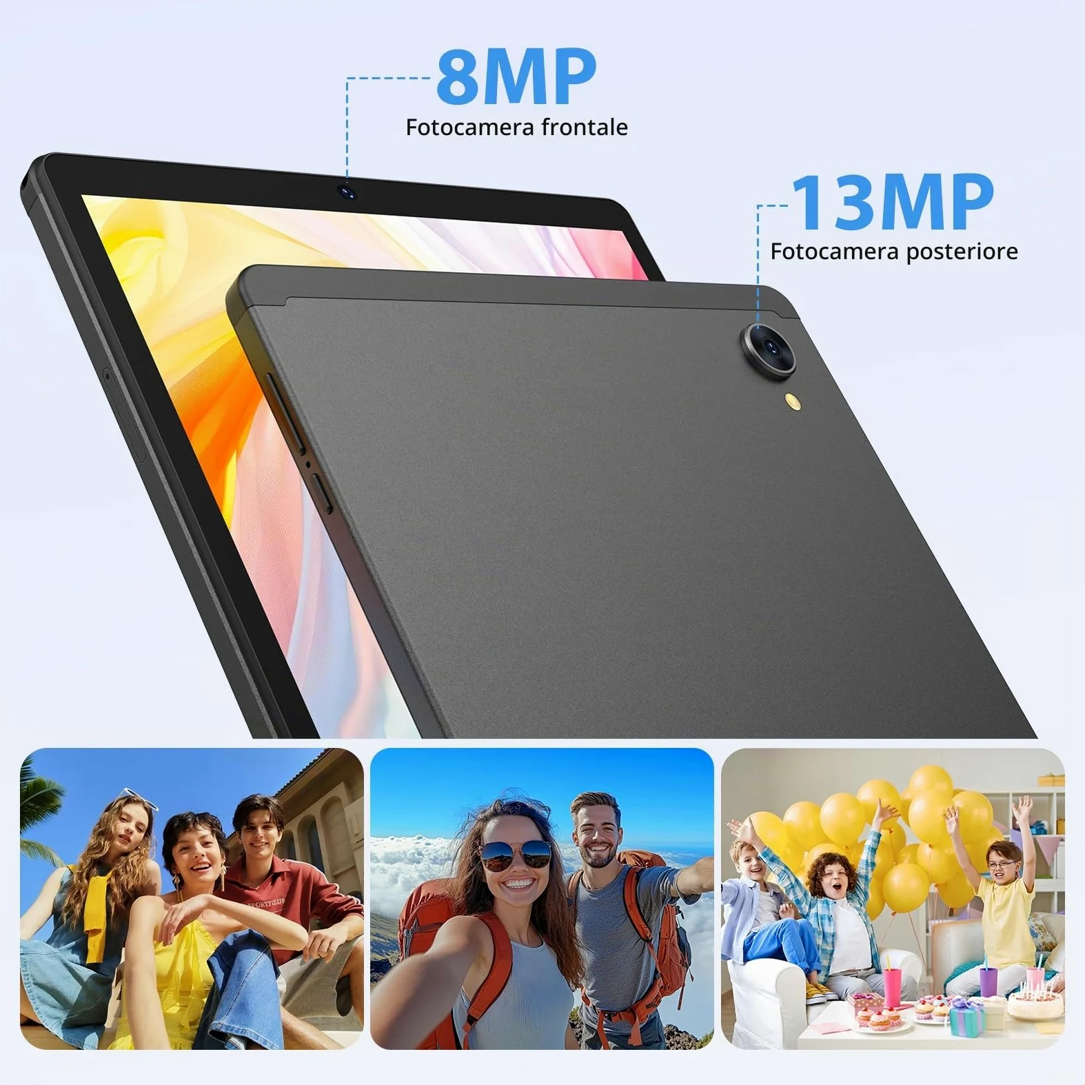 2K Android 15 Tablets, 36GB RAM+512GB ROM (2TB TF), 4G LTE+5G WiFi, Tablet 10,6 Pollici, Octa-Core, 2000 * 1200FHD, 8000mAh, 13MP+8MP, GPS, Tablet in offerta con tastiera ect (Nero)