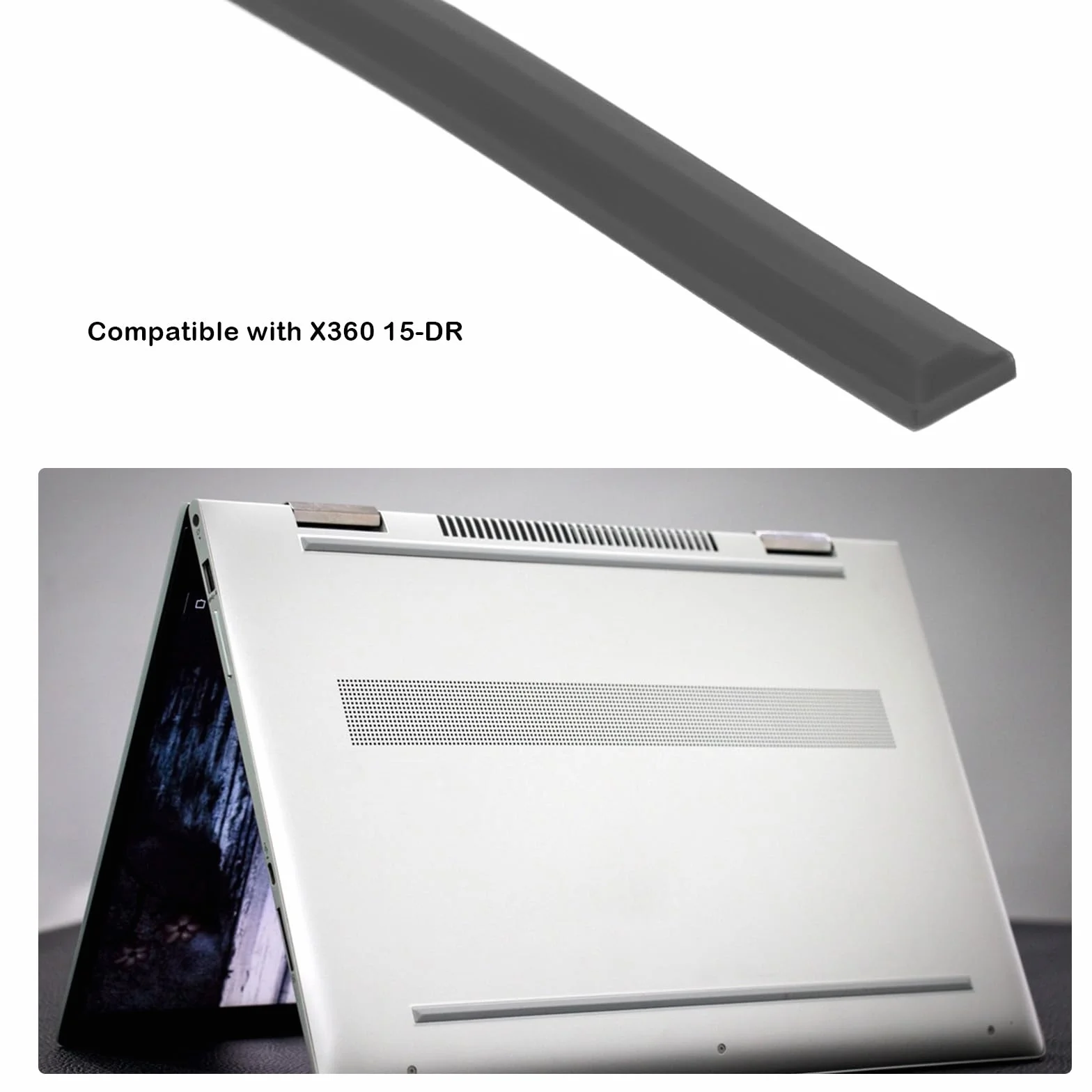 SG Store Set di 2 strisce di piedini per paraurti antiscivolo di ricambio compatibili con HP Envy X360 15-DR Envy X360 15-DS Strisce di piedini in gomma 315 x 6 x 2 mm