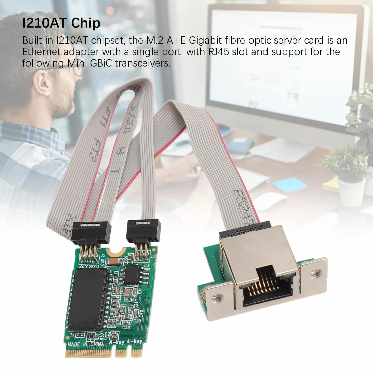 CHICIRIS I210AT Chip M.2 A+E Scheda di Rete, Porta Gigabit Ethernet RJ45 per PC Industriali Sistemi Incorporati I Dispositivi Multimediali Digitali per Computer a Bordo Singolo, Integrazione