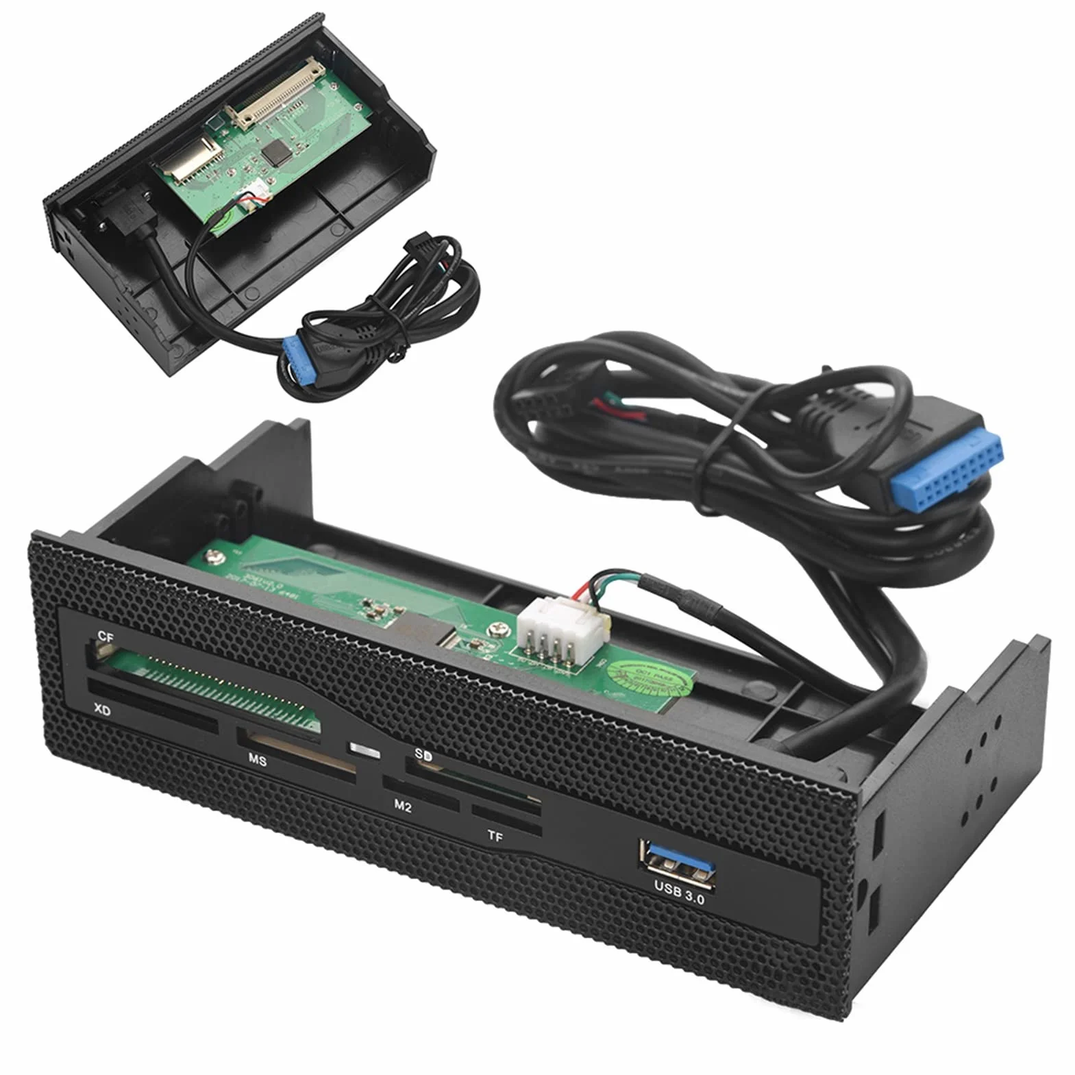 Pannello Front del Lettore di Schede Interni per PC Jurupiupi USB M2 SD MS XD CF CF TF Cash Dashboard Front Pannello