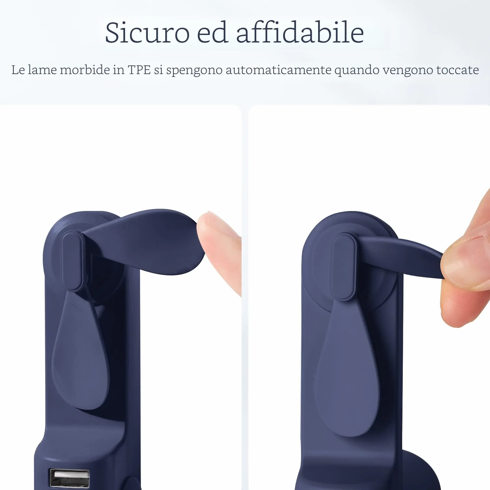 JISULIFE Ventilatore Portatile, Mini 3 In 1 con Batteria Ricaricabile, Ventilatore Tascabile Personale per Viaggi, Rsterni, Power Bank USB, Torcia Elettrica, Regali Ideali Essenziali - Blu