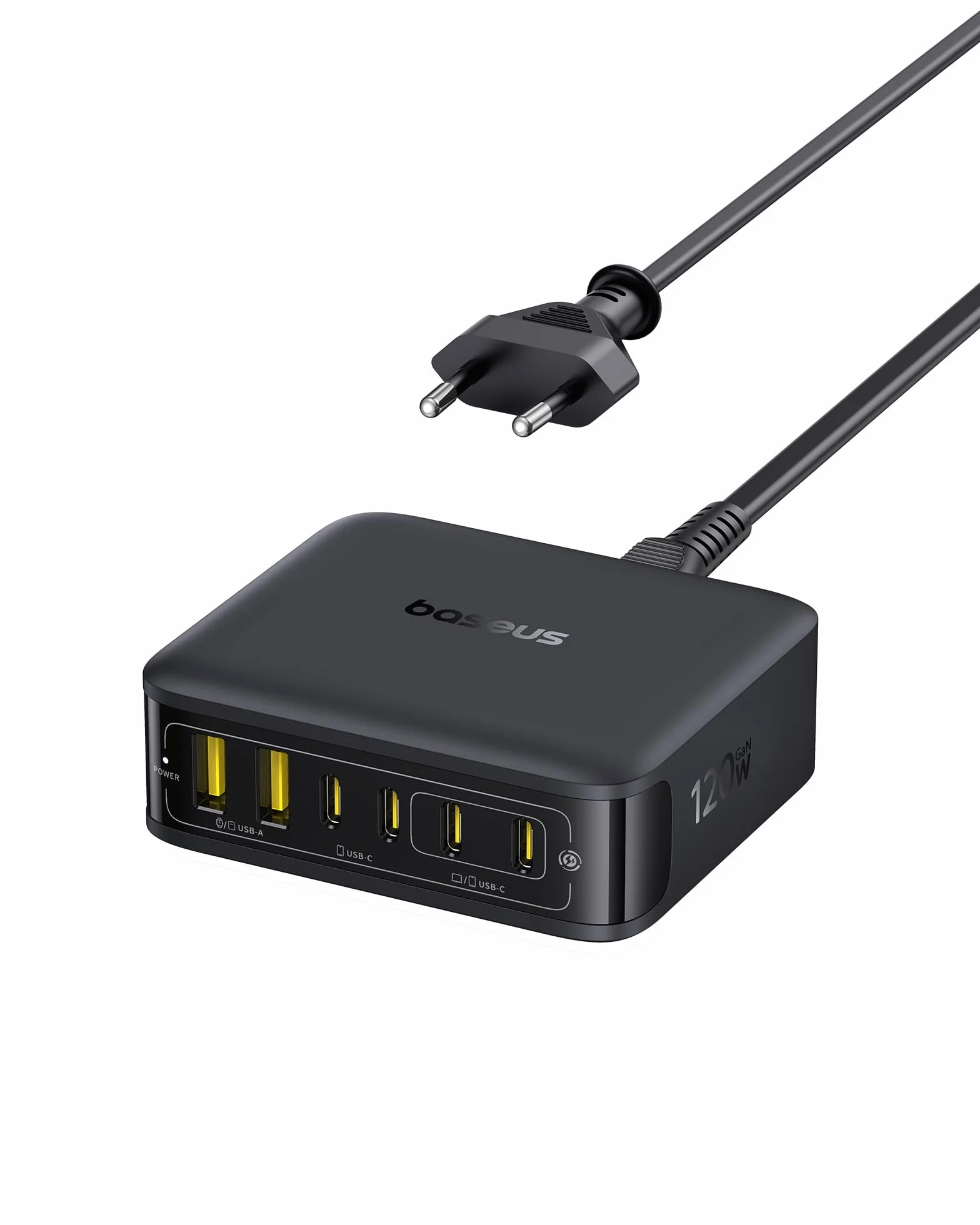 Baseus Caricatore USB C 120W Stazione di Ricarica 6 Porte Caricatore Rapido