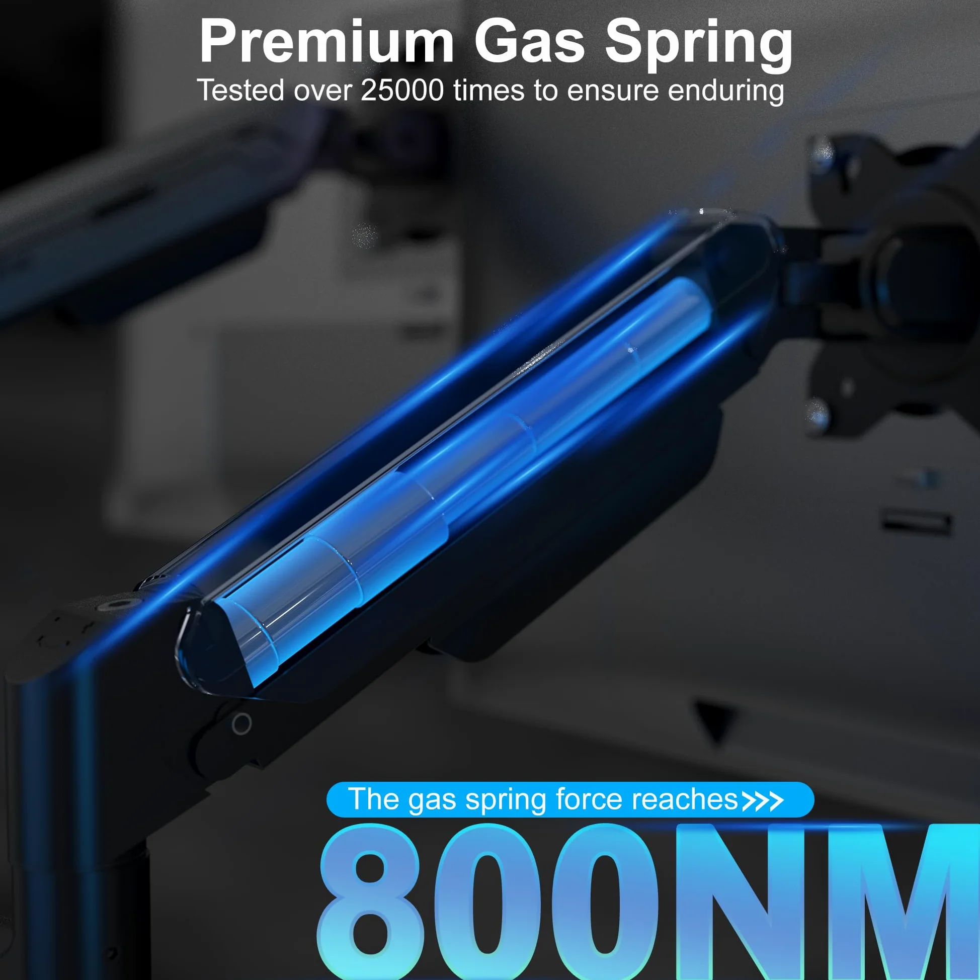 ETHU Braccio doppio per monitor con molla a gas, supporto VESA regolabile resistente per schermi da 17 a 38 pollici fino a 12 kg, supporto da scrivania ergonomico con morsetto a C e installazione con