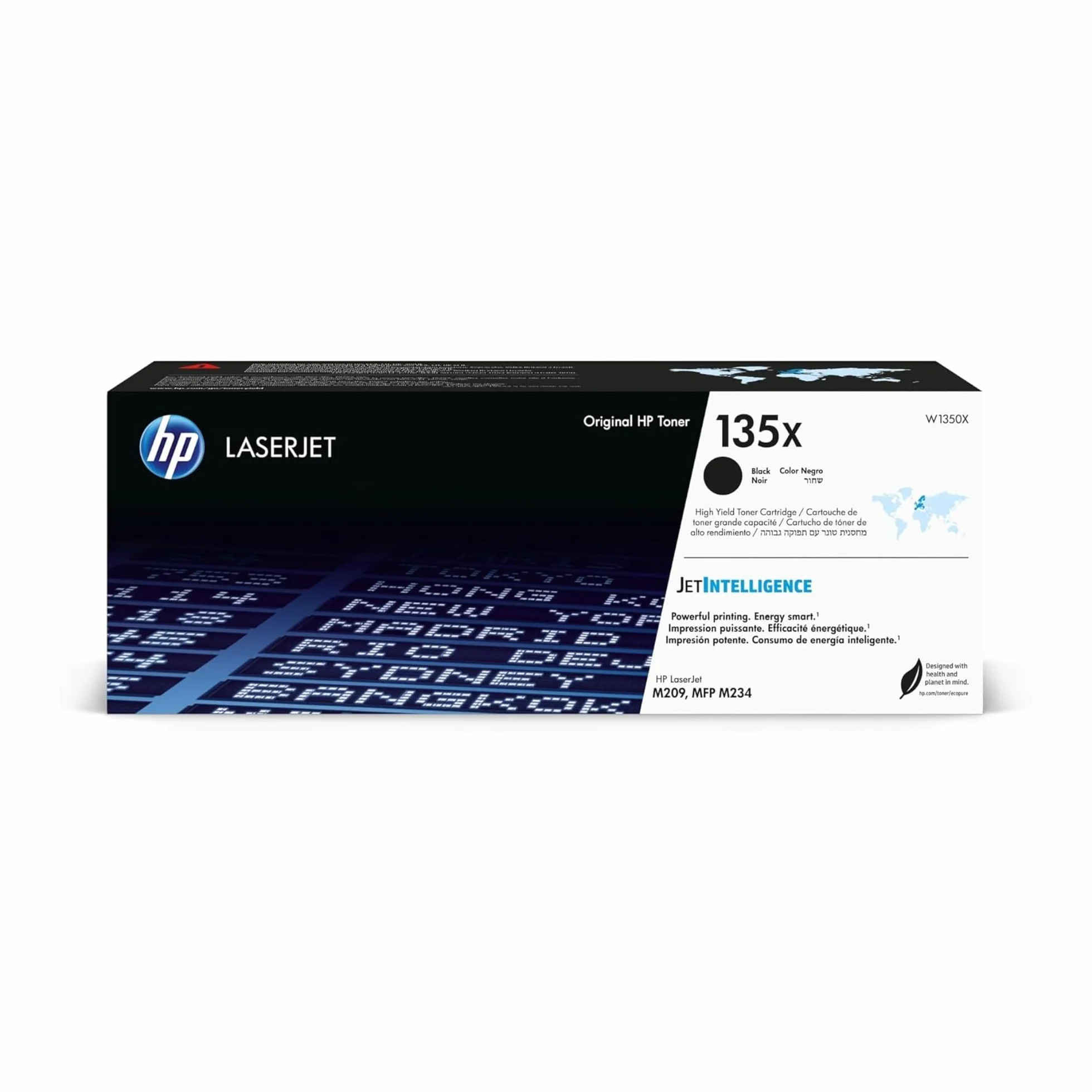 HP 135X Nero, W1350X, Cartuccia Toner Originale 2400 Pagine, Compatibile con le Stampanti LaserJet M209dw, M234dw, M234sdn, M234sdw, M209dwe, M234dwe, M234sdne e M234sdwe