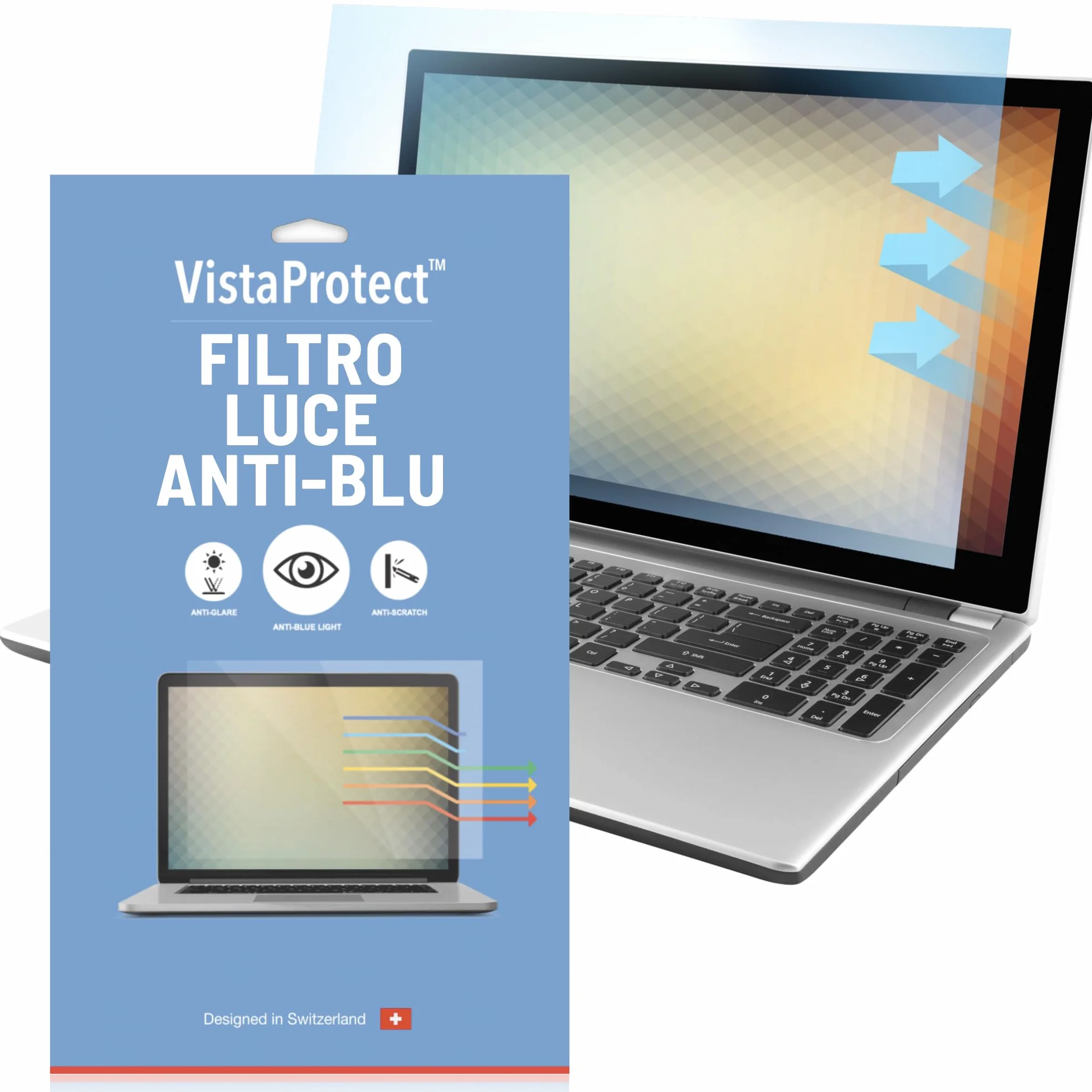 VistaProtect – Filtro Anti Luce Blu Premium per Schermo Laptop PC, Rimovibile (14" pollici)