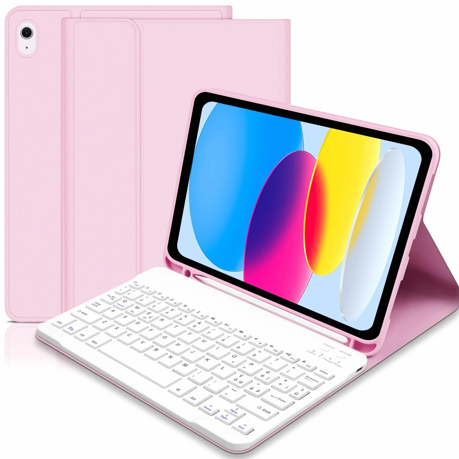 Tastiera ipad 10 Generazione 10.9" 2022/(A16) 11 Generazione 11" 2025 con Custodia, Italiano QWERTY Rimovibile Tastieras ipad 10/11, Slim Cover ipad 10 Generazione con tastiera,Rosa