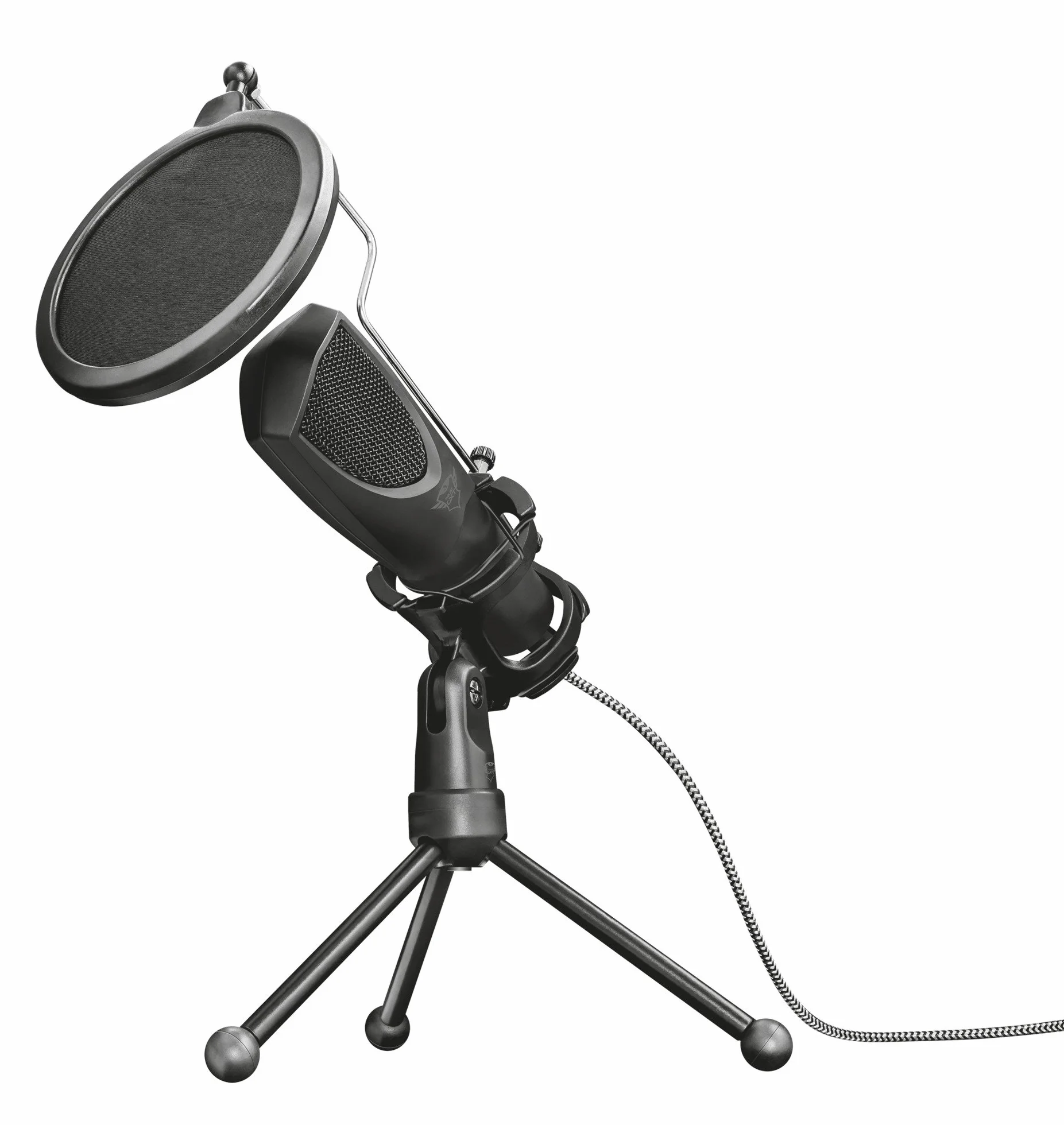 Trust Gaming GXT 232 Mantis Microfono USB per Streaming, Shock-Mount, Filtro Pop e Treppiede, Microfono per PC, Computer, PS4, PS5, Podcast, Vlog - Nero