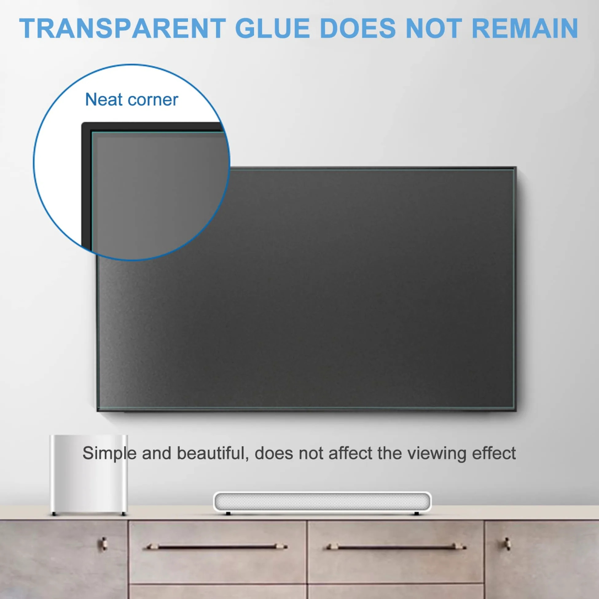 Pellicola protettiva anti luce blu per TV da 43-75 pollici, universale per monitor, antigraffio, antiriflesso, con filtro di protezione per gli occhi, superficie opaca, anti(60 pollici 1327x749 mm