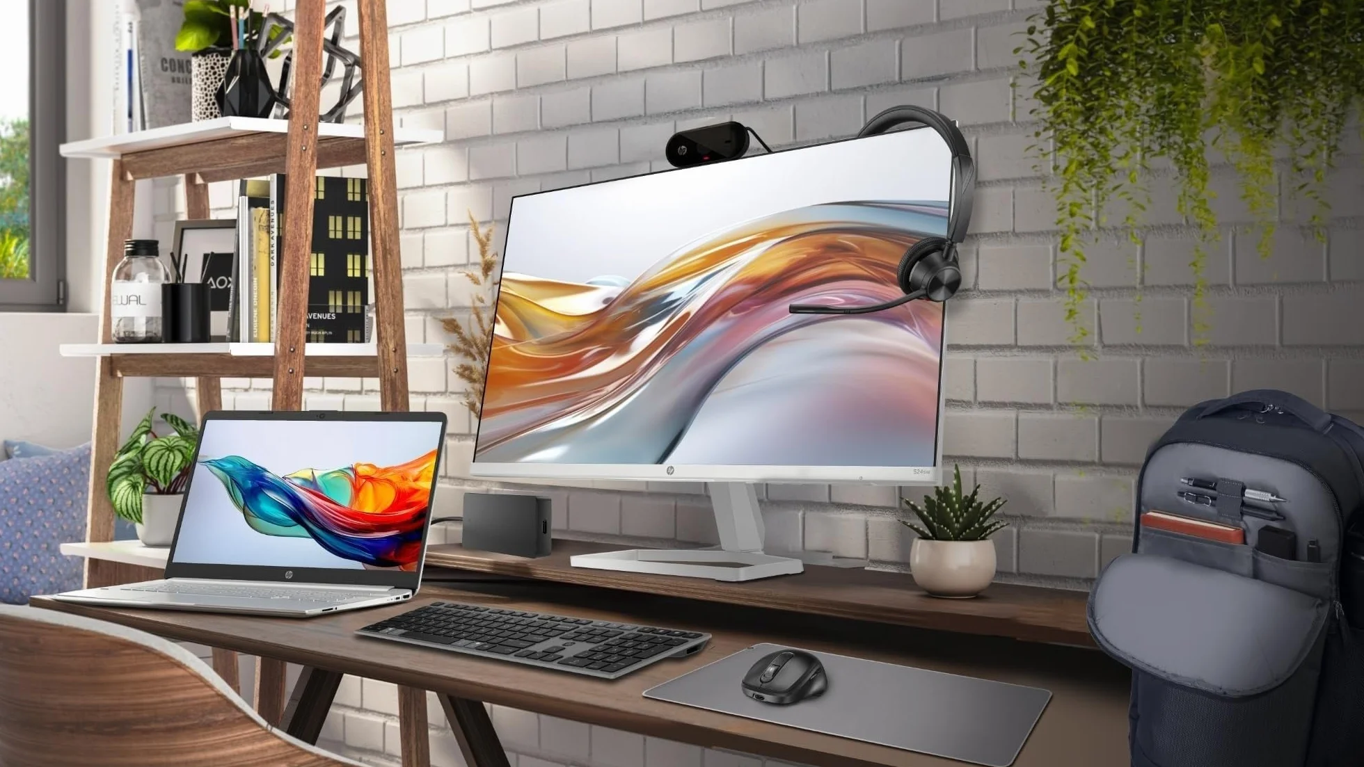 HP 320 Webcam FHD 1080P, USB, Grandangolare, Copriobiettivo, Angolazione regolabile, Correzione Automatica Luminosità, Certificata Works With Chromebook, Chrome OS, Windows 11, macOS, Nera