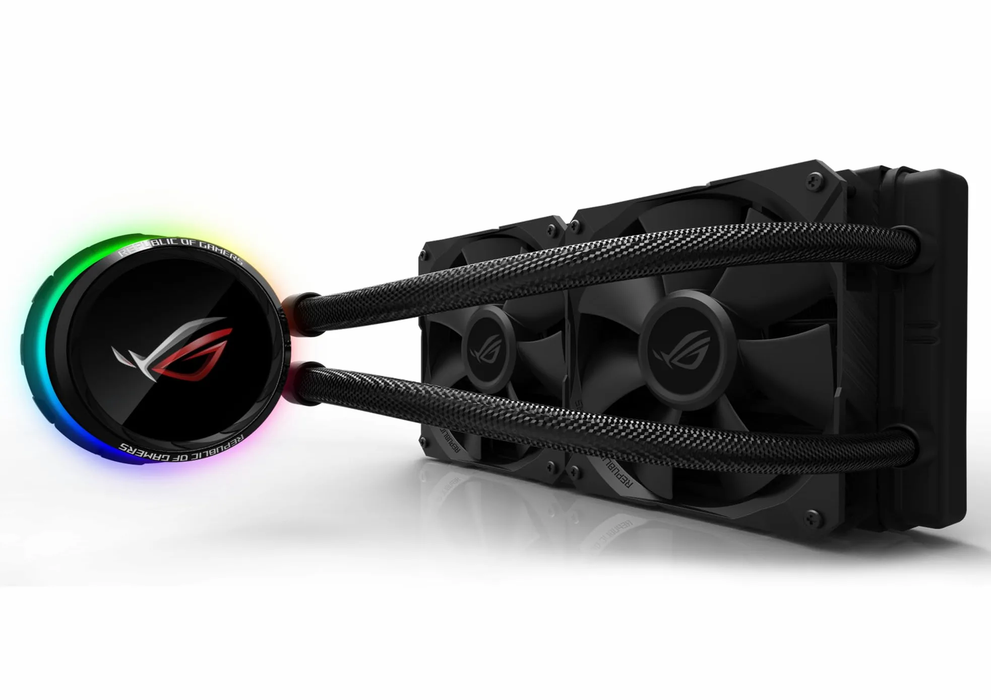 Asus ROG RYUO 240 Sistema di Raffreddamento per CPU All-In-One Liquid, Display OLED, Aura Sync RGB, 2 Ventole di Raffreddamento da 120 mm, Nero