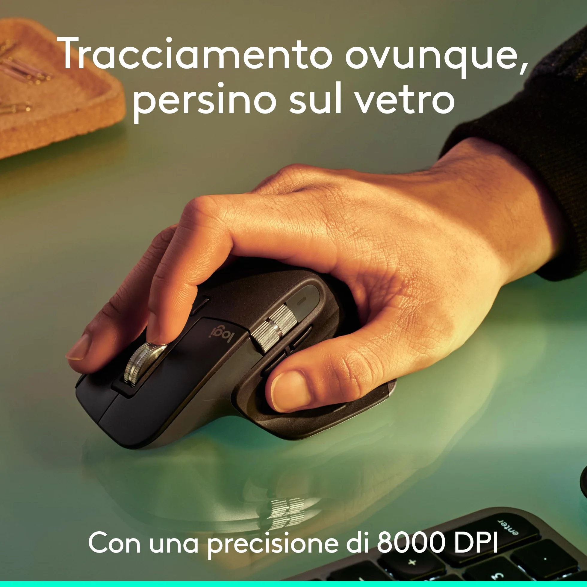 Logitech MX Master 3S - Mouse wireless ad alte prestazioni con scorrimento ultraveloce, Ergo, 8000 DPI, tracciamento su vetro, clic discreti, Bluetooth, Windows, Linux, Chrome - Graphite