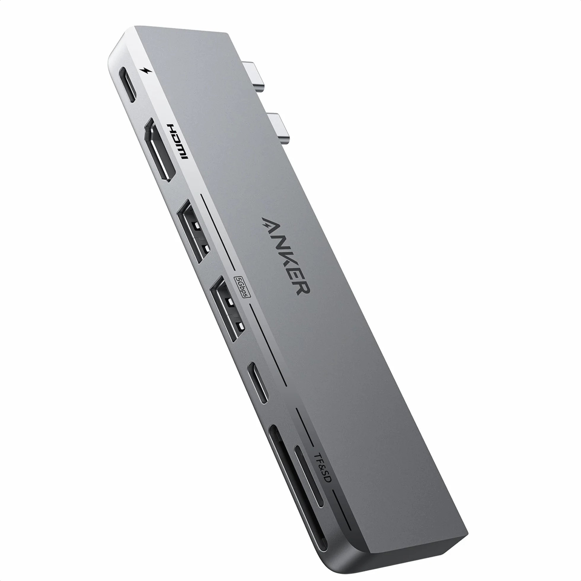 Anker 547 Hub USB C 7 in 2, Compatibile con Porta USB C Thunderbolt 4, HDMI 4K, Type C e 2 Porte Dati USB A per MacBook Pro 13 Pollici, MacBook Air M1/ M2 e Altro