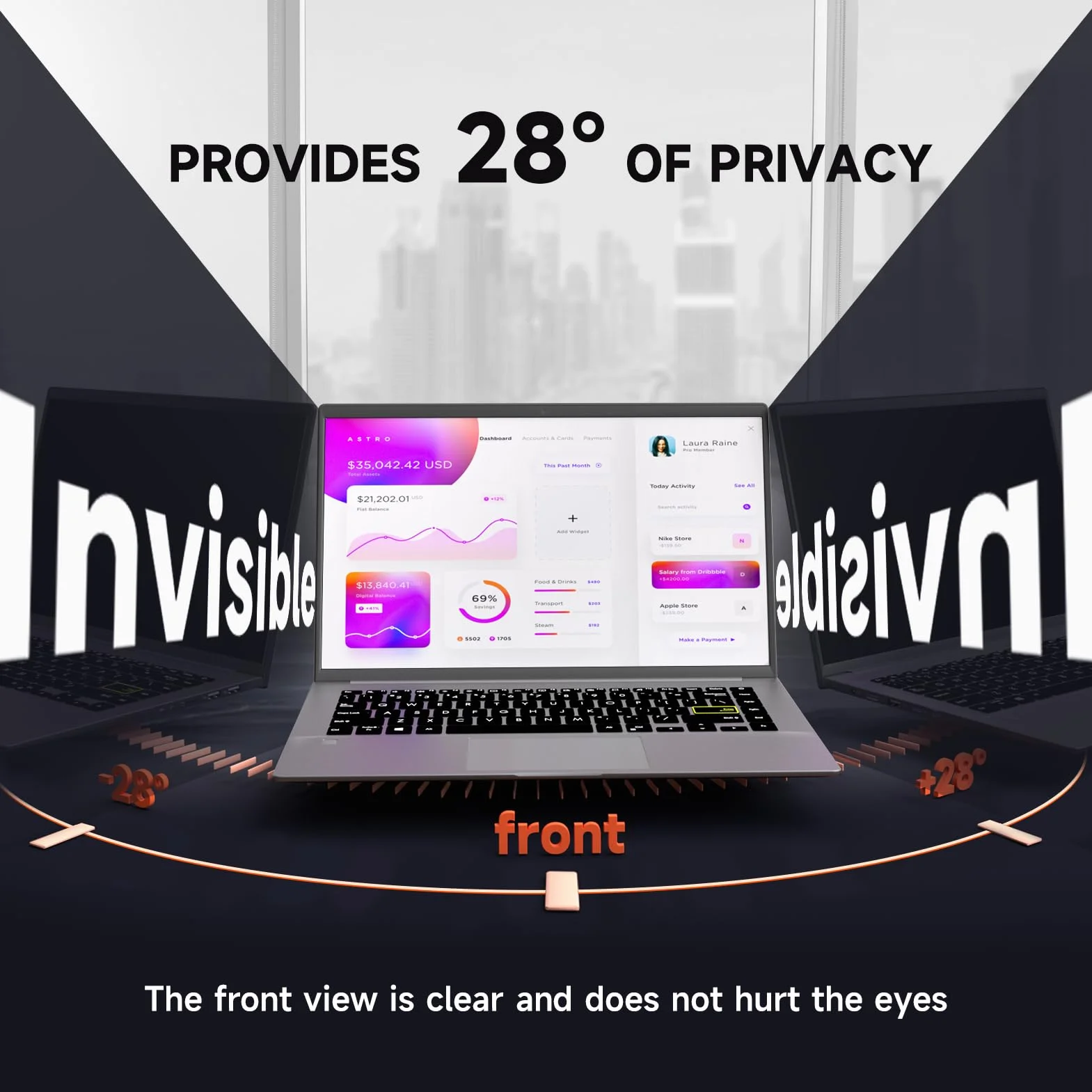 2 Pezzi Filtro Privacy Schermo 15.6 Pollici per 16:9 Laptop, Pellicola Privacy Filter Compatibile con HP/Dell/Acer/Lenovo/Thinkpad/Samsung/ASUS/Sony, Rimovibile Pellicola de Protezione