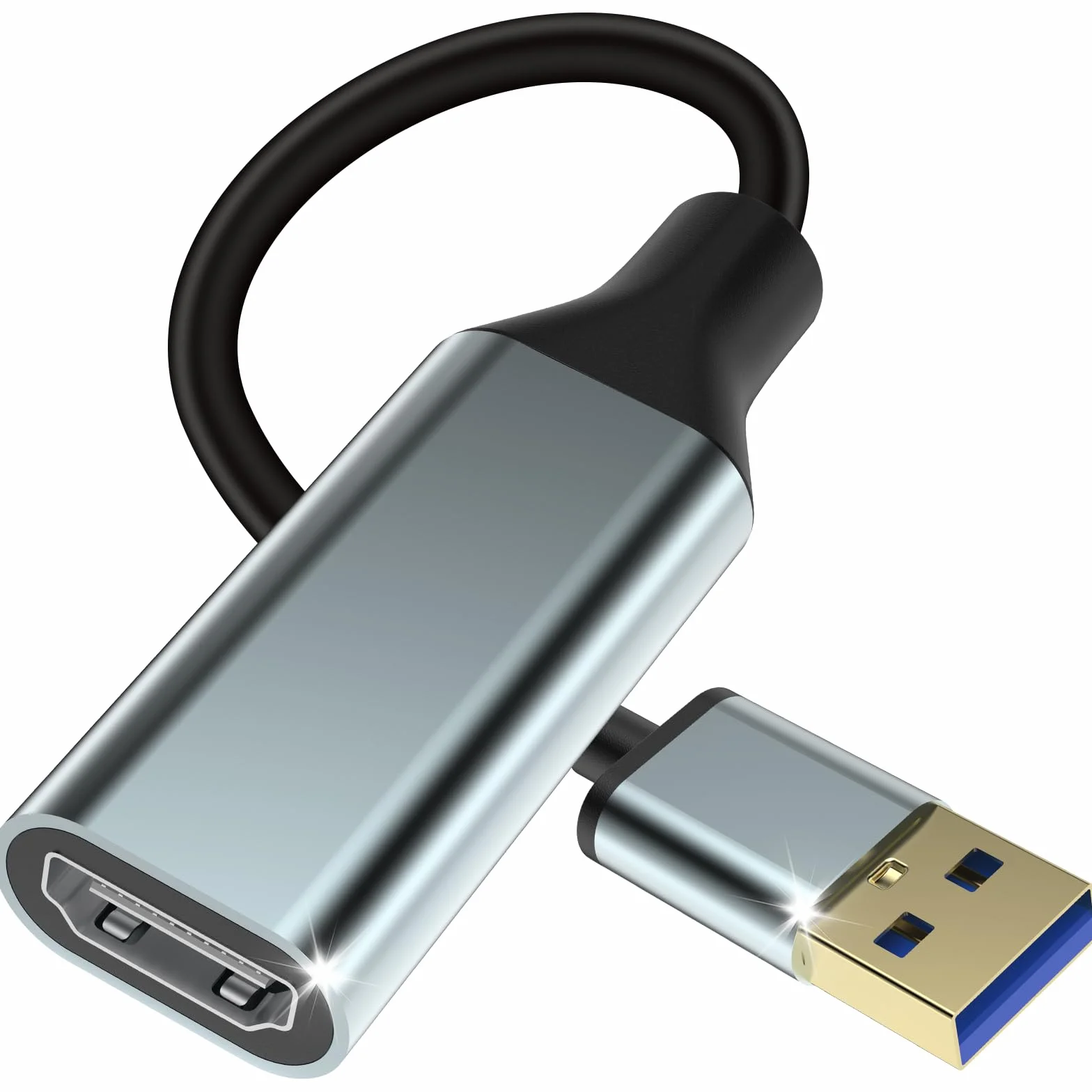 Adattatore da USB a HDMI per Monitor, Convertitore USB 3.0/2.0 a HDMI 1080P, Cavo Uscita per Computer Portatile/Desktop con Windows 11/10/8.1/8/7, Mac