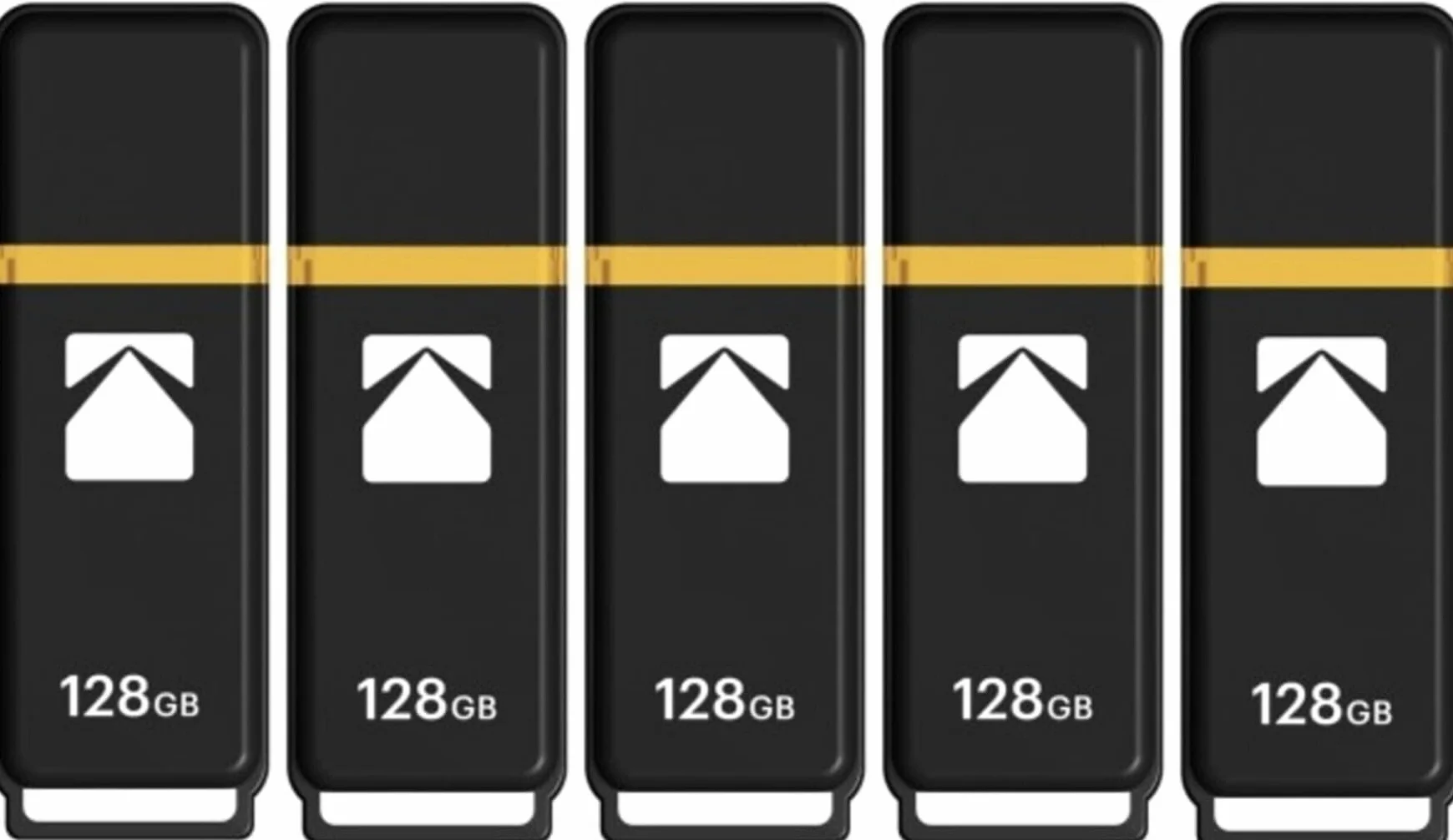 Kodak Classic K100 - Chiavetta USB 3.2 Gen 1 da 128 GB, con velocità di lettura fino a 20 MB al secondo e velocità di scrittura fino a 10 MB al secondo (confezione da 5)