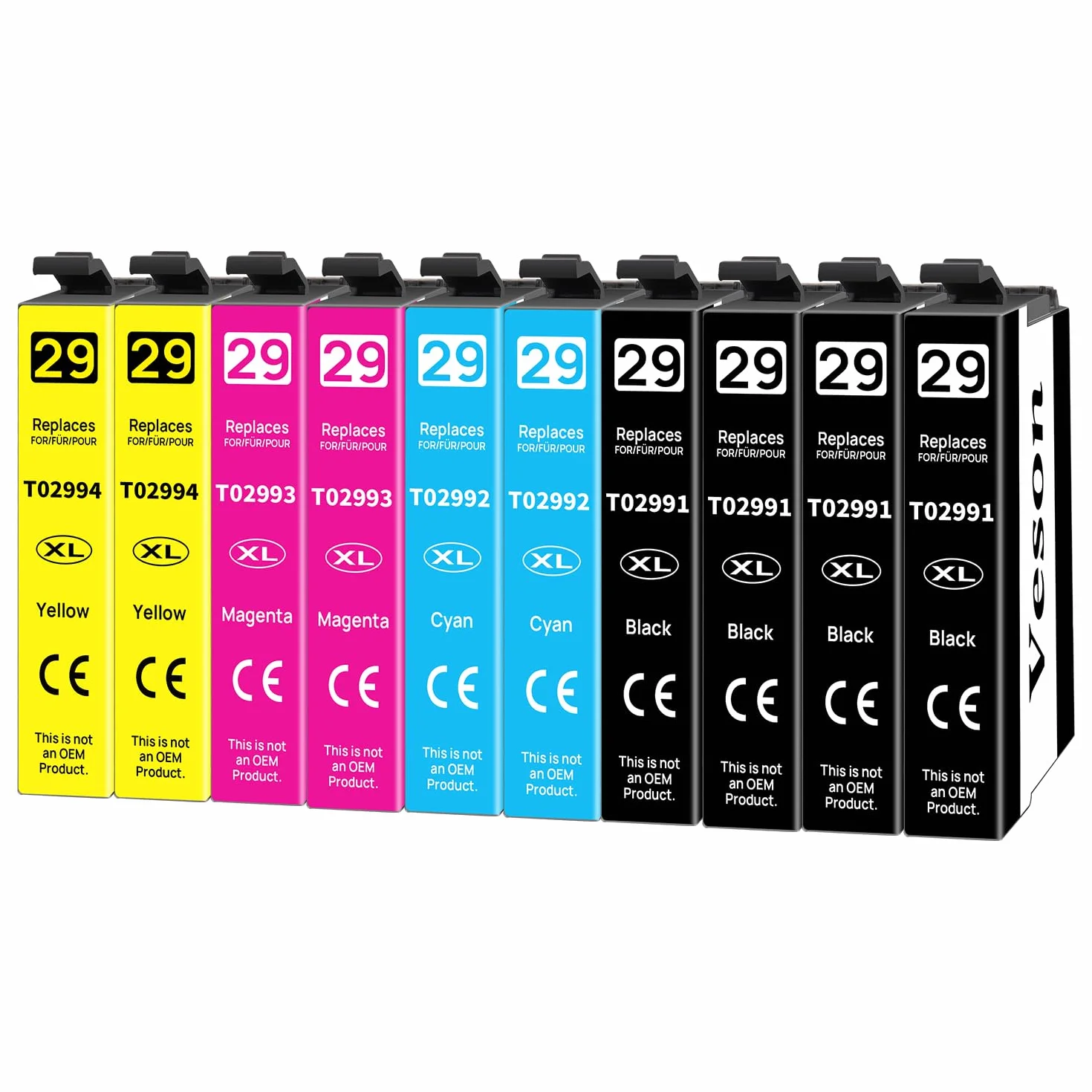 29 XL Cartucce Compatibili con Epson 29XL per Epson Expression Home XP-352 XP-342 XP-442 XP-452 XP-335 XP-345 XP-245 XP-235 XP-247 XP-255 XP-432 XP-435 XP-445 XP-455 XP-257 XP-355(Confezione da 10)