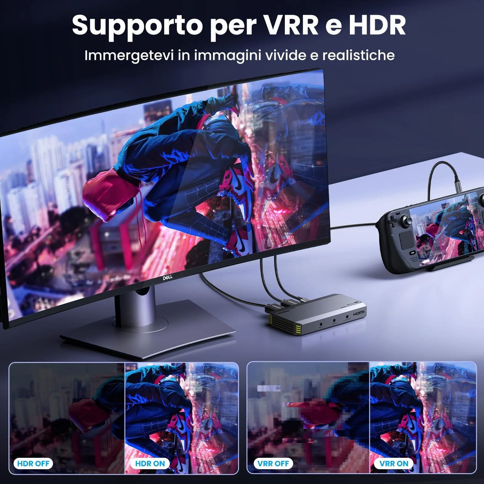UGREEN Scheda di Acquisizione Video HDMI USB 3.0 4K60Hz / 2K144Hz HDR VRR Registrazione Streaming Jack 3.5mm Microfono Auricolare Compatibile con iPad Switch PS5 Xbox PC Mac