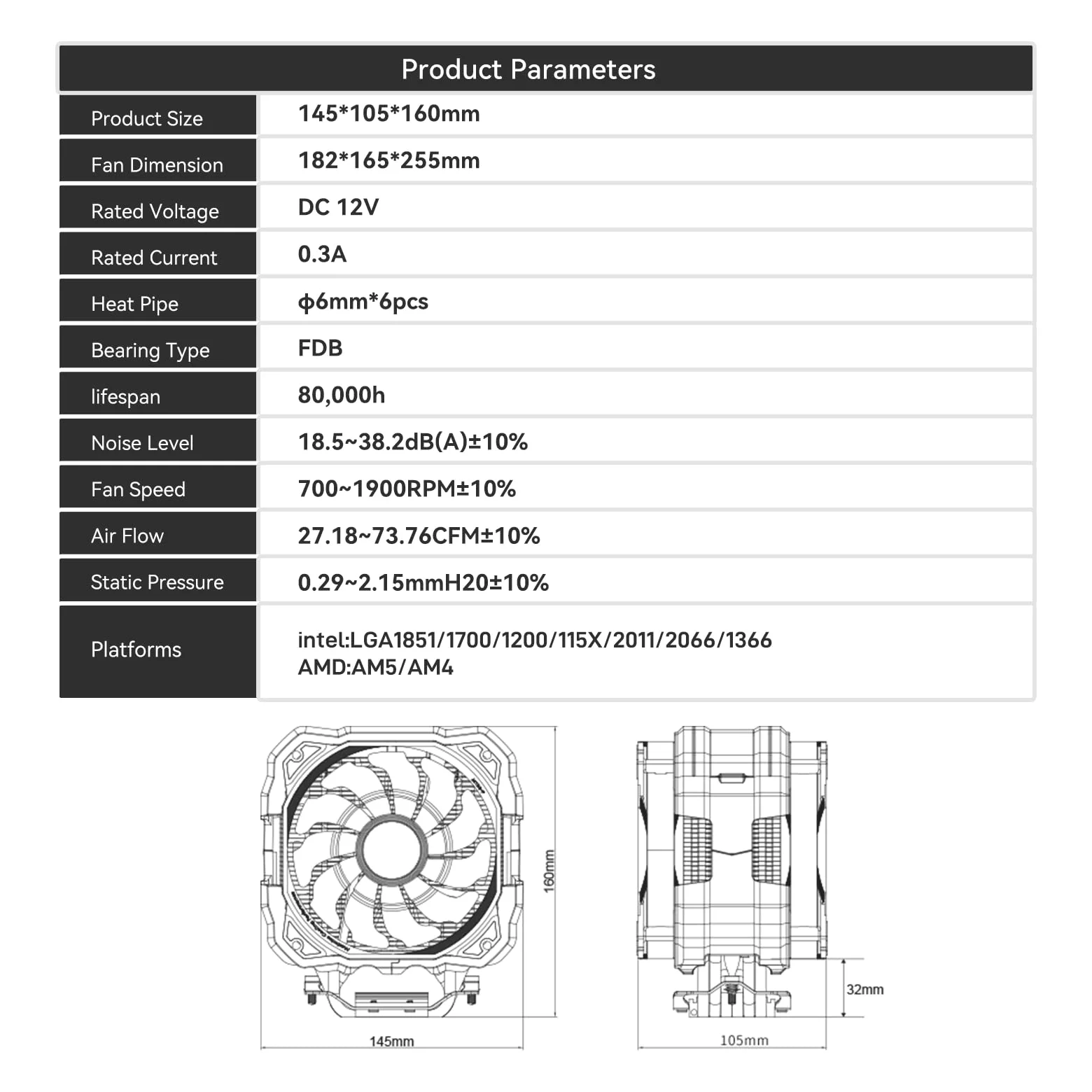 ALSEYE CPU Cooler M120D Plus, raffreddamento CPU raffreddato ad aria con display a temperatura ventola da 120 mm supporta Intel LGA1700/1200/115X/2011/2066/1366 e AMD AM4