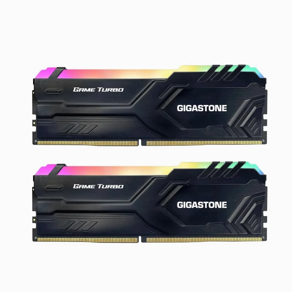 【RGB DDR5 RAM】 GIGASTONE Game Turbo 32GB Kit(2x16GB) DDR5 6400MHz PC5-51200 CL 40-40-40-84 Intel XMP 3.0 AMD Expo 1.35V UDIMM 288pin Non bufferizzata Rosso Non ECC Memoria ad alte prestazioni per PC