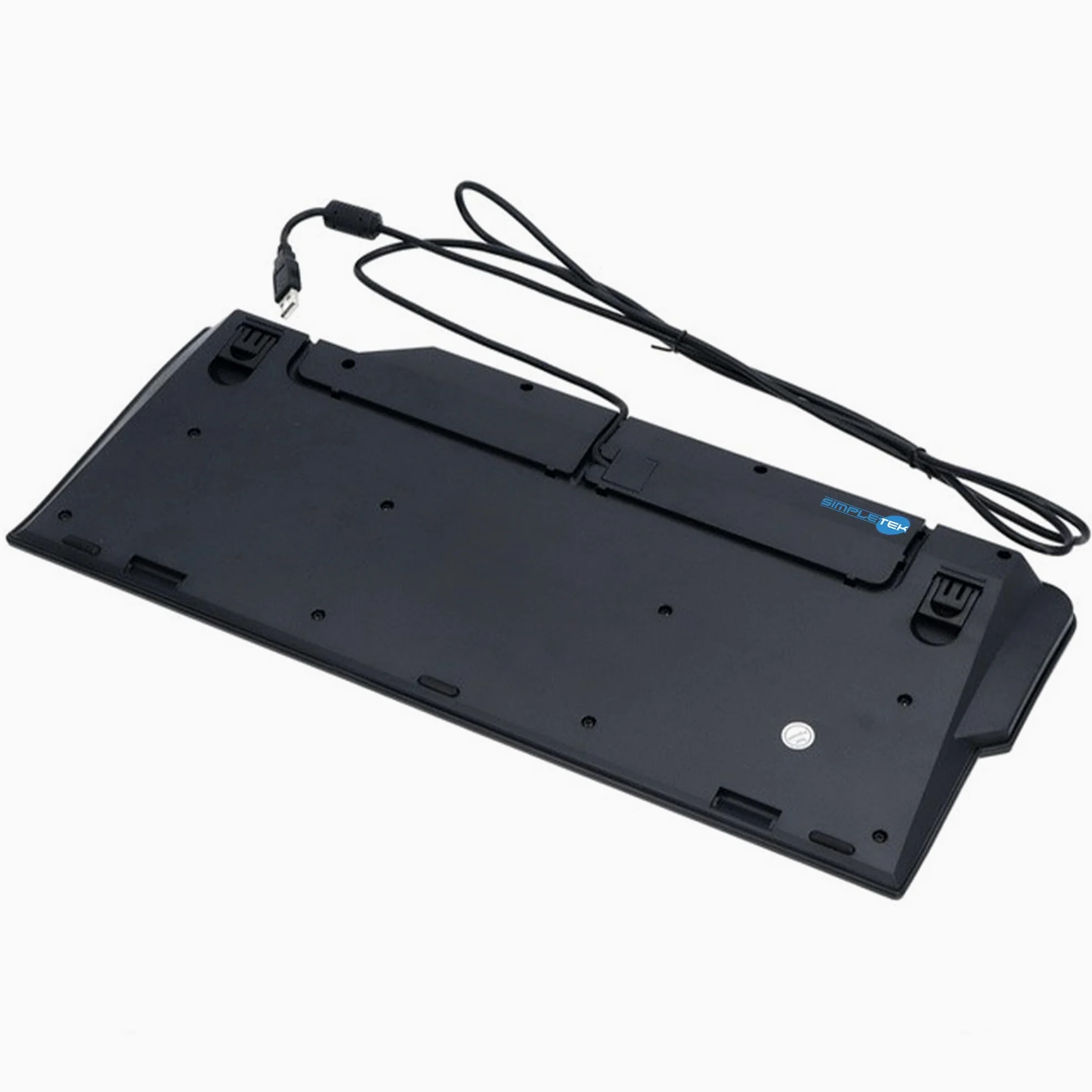SIMPLETEK - Tastiera Multimediale USB AZERTY Belga BE Hub Poggiapolsi Nera | Tastiera programmabile USB con layout AZERTY belga, hub USB integrato per periferiche, poggiapolsi e profilo multimediale