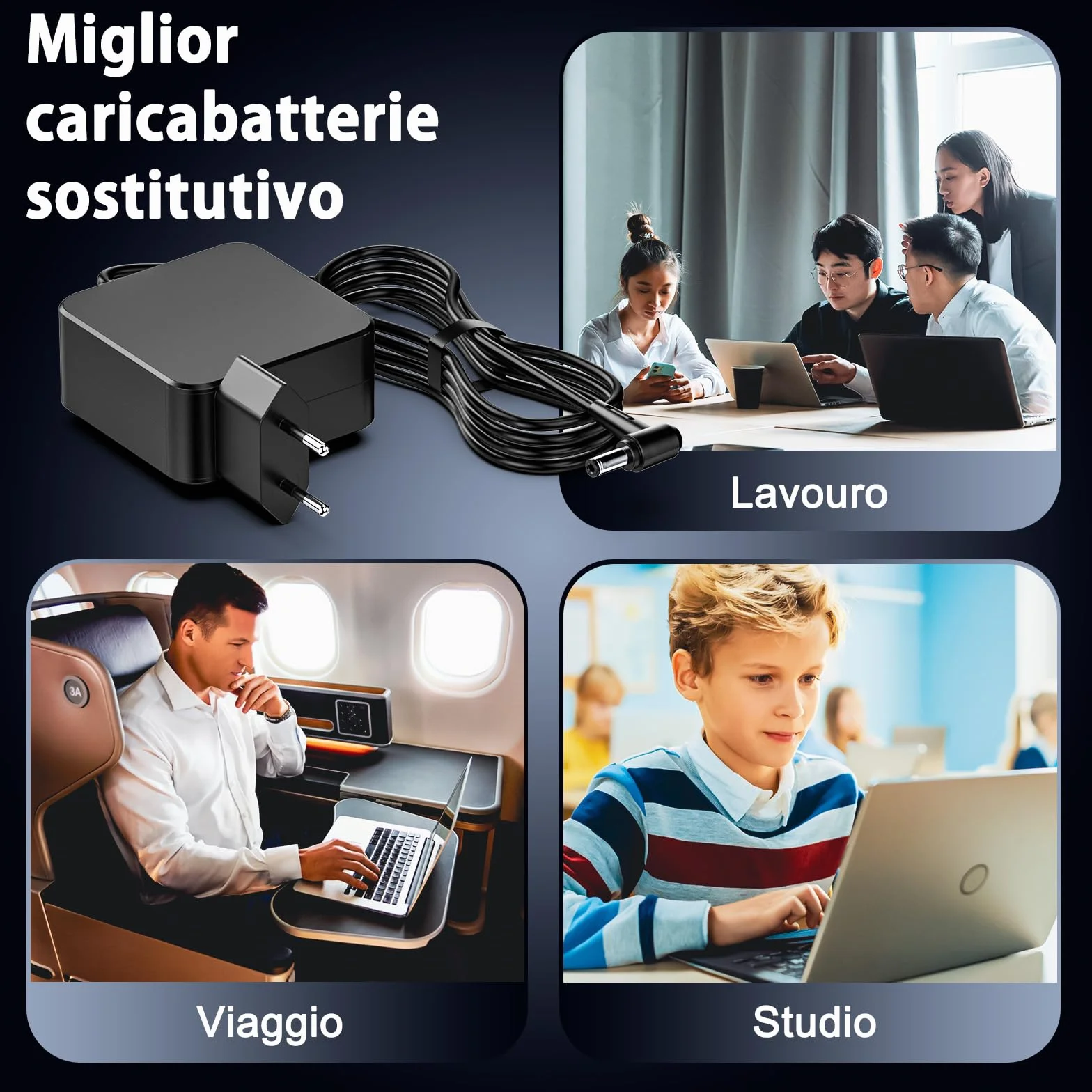 65W 20 V 3.25 A Caricatore Portatile Alimentatore Compatibile con Lenovo IdeaPad 3 5 310 310S 320 320S 330 330S 310-15ISK 320 15IKB 330-15IKB 510 S145 Flex 5 6 ADLX65CDGE2A ADLX65CCGE2A Caricabatterie